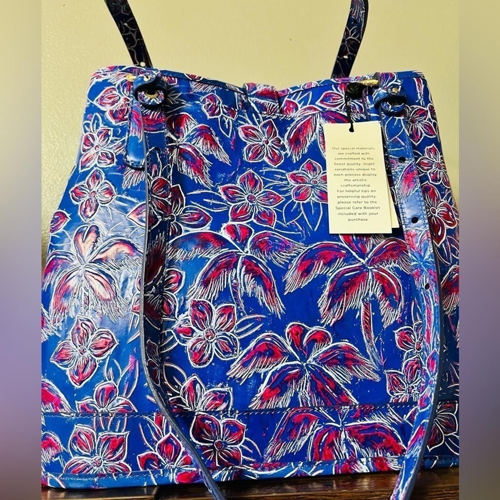 BRAHMIN Brahmin Giora Vista Blue Torrone Floral Shoulder Bag NWT Size ONE SIZE - 6 Thumbnail