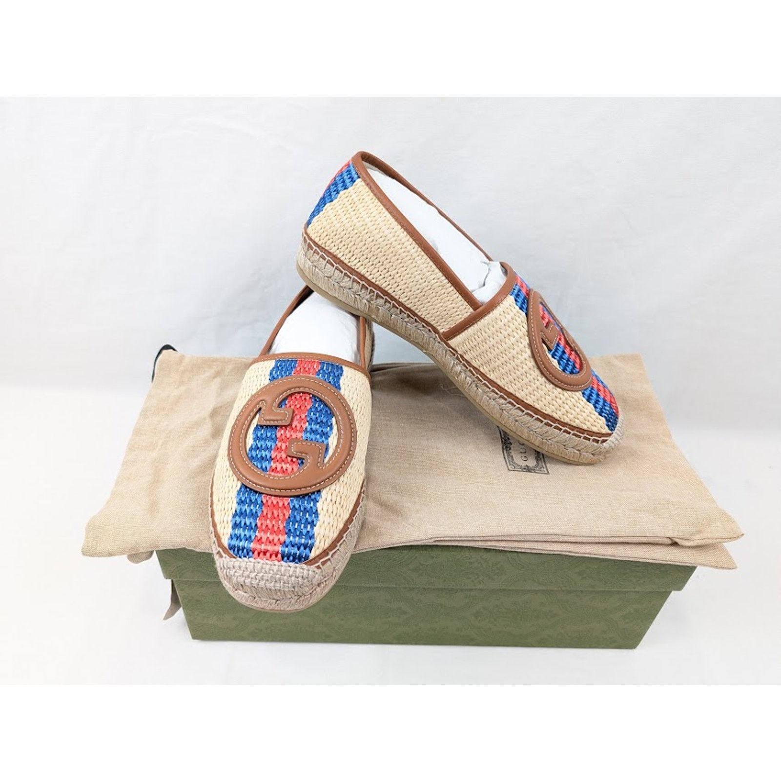 Gucci o1rshd1 Interlocking G Raffia Espadrilles in Multicolor Size US 9 / EU 42 - 17 Thumbnail