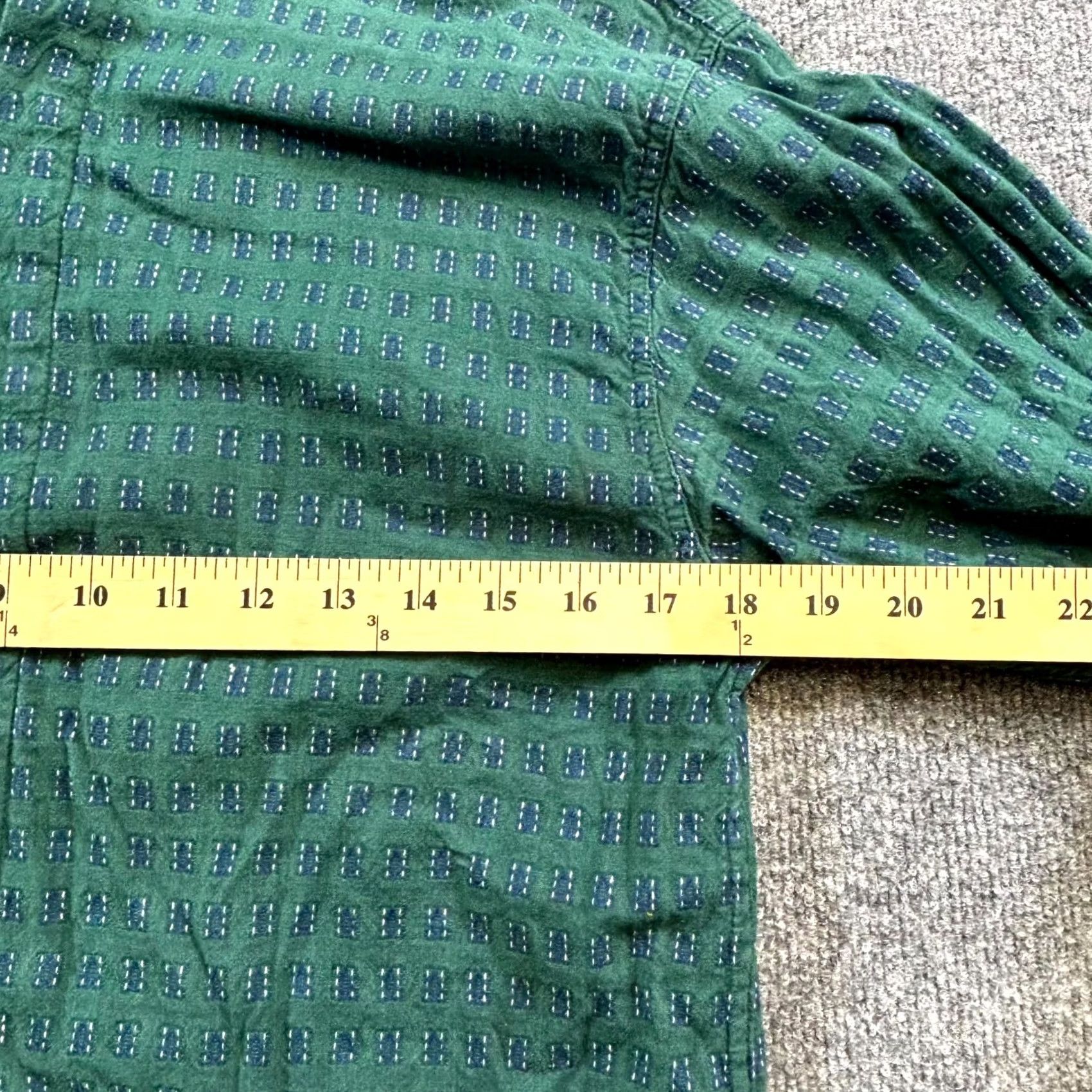 Vintage Bachrach Button-Up Shirt Men's M Green Geometric Cotton Preppy Career Office Size US M / EU 48-50 / 2 - 2 Thumbnail