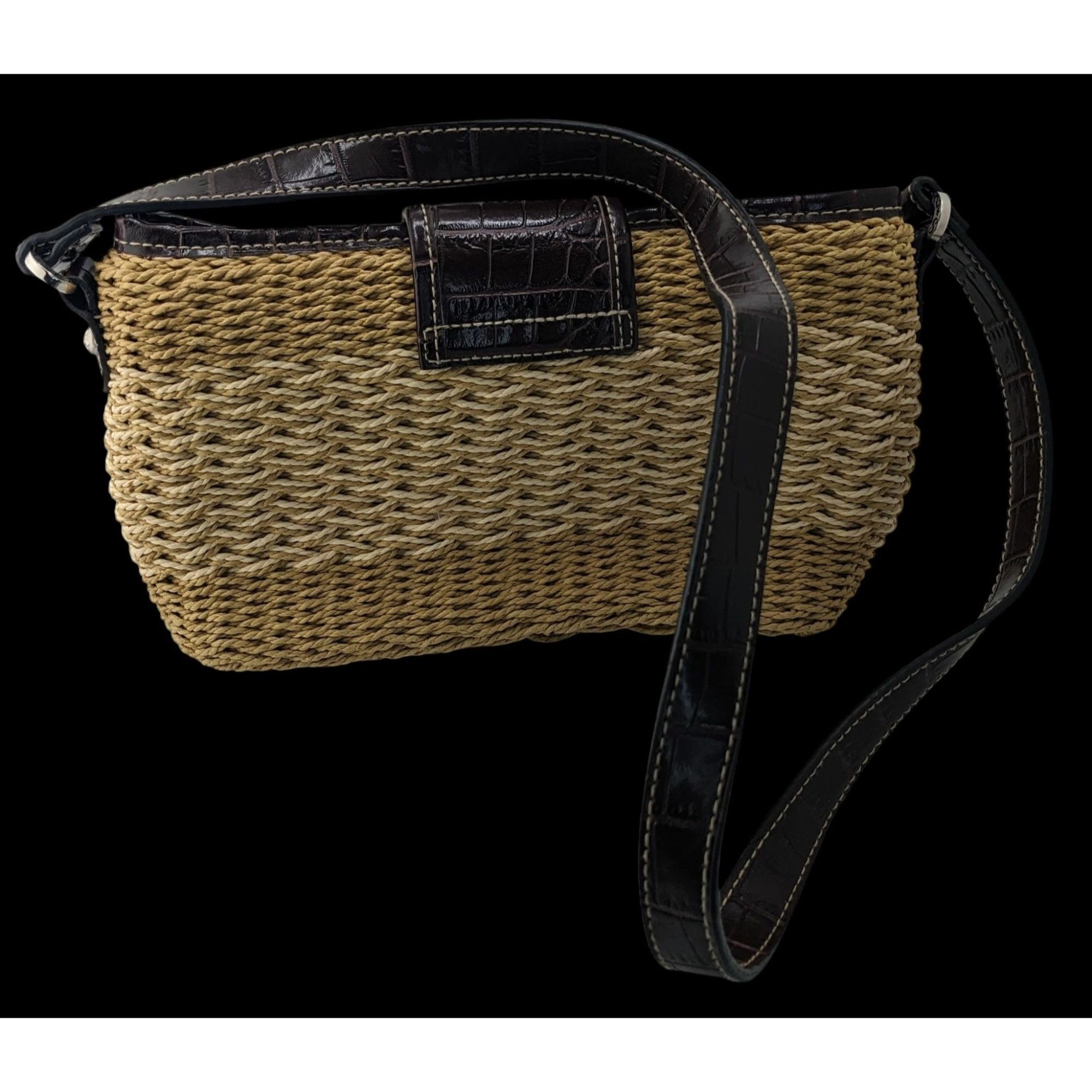 Other Hippie Bohemian Woven Crossbody Bag With Croc-Embossed Vinyl Size ONE SIZE - 2 Thumbnail