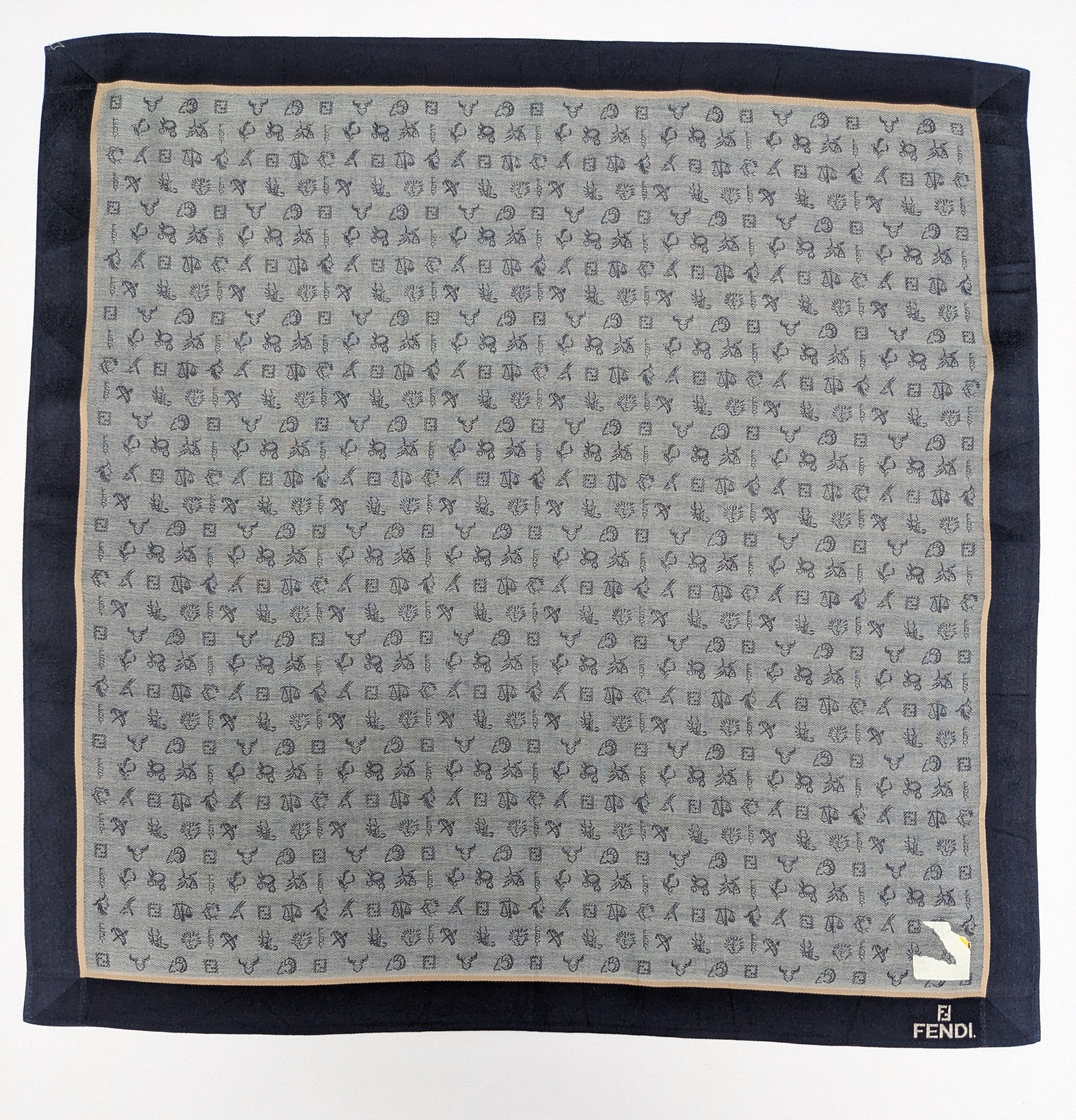 Fendi Vintage FENDI Navy Grey Zodiac Astrology Monogram Size ONE SIZE - 3 Thumbnail