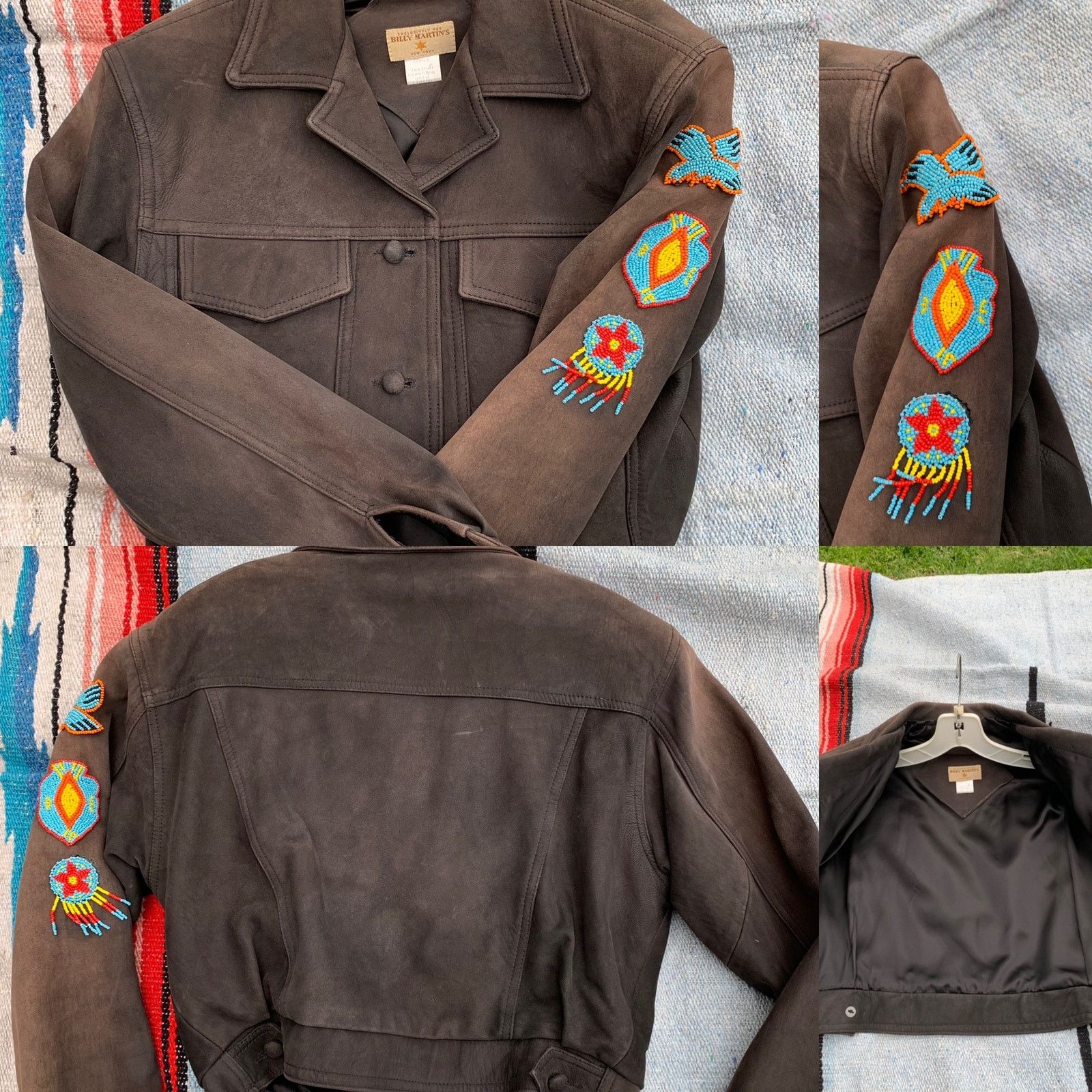 Other VINTAGE BILLY MARTIN LEATHER BOMBER JACKET BEADED PATCHES Size S / US 4 / IT 40 - 7 Thumbnail
