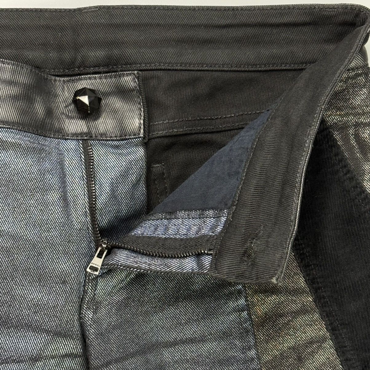 Gucci Gucci 2009 Metallic Blue Corduroy Panel Pants Size 30" / US 8 / IT 44 - 6 Thumbnail