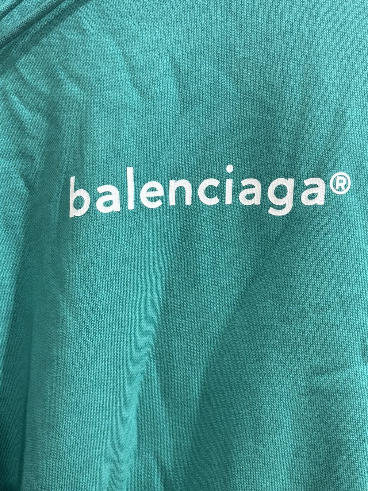 Balenciaga Balenciaga Teal Logo Hoodie Size US XS / EU 42 / 0 - 3 Thumbnail
