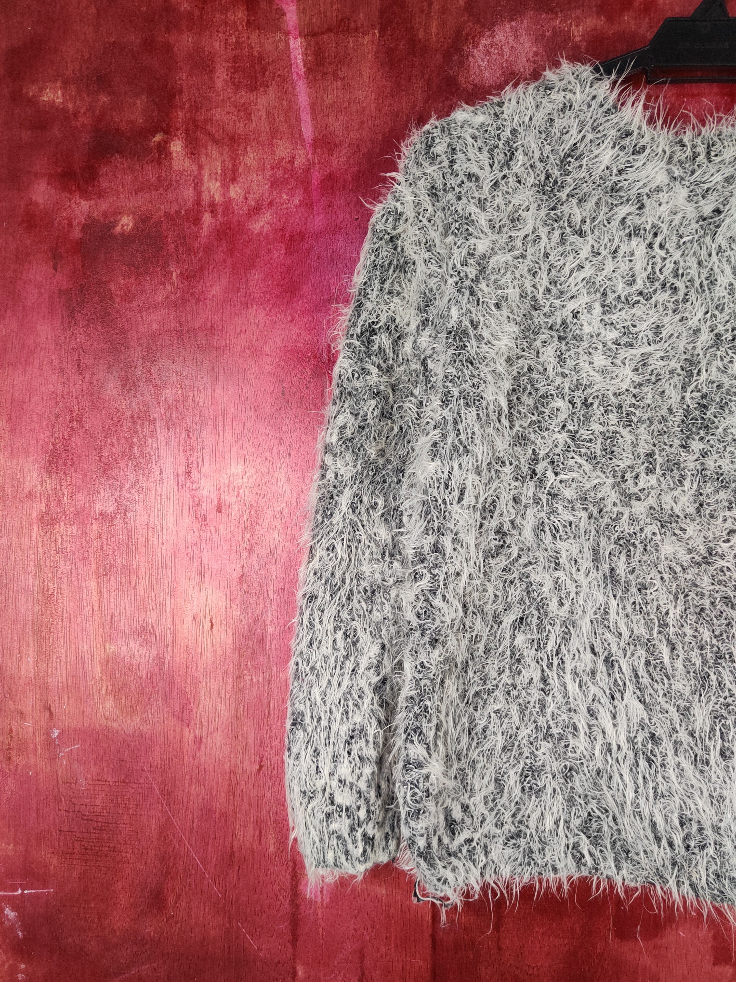 Aran Isles Knitwear × Japanese Brand Japanese Brand White Black Fur Mohair Knitwear #S2102 Size M / US 6-8 / IT 42-44 - 8 Thumbnail