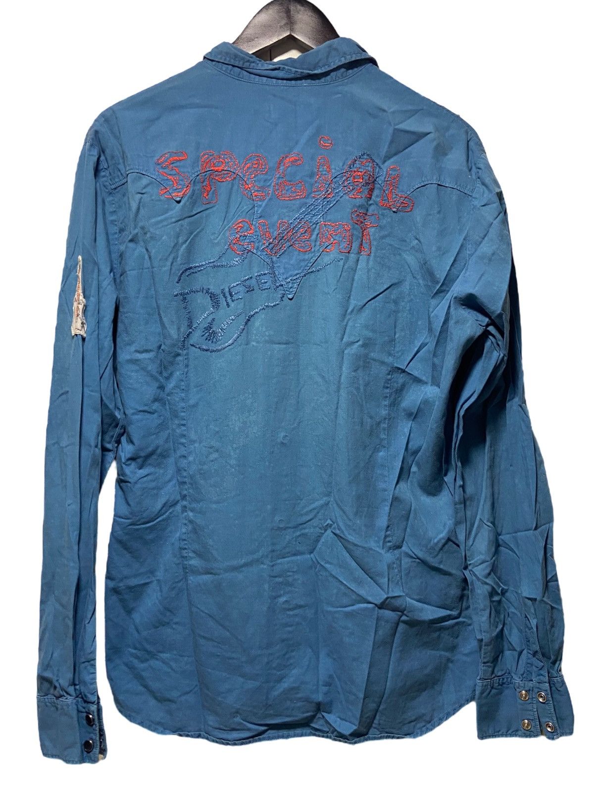 Diesel Vintage Diesel Western Pearl Snap Crazy Needle Shirt Size L Size US L / EU 52-54 / 3 - 1 Thumbnail