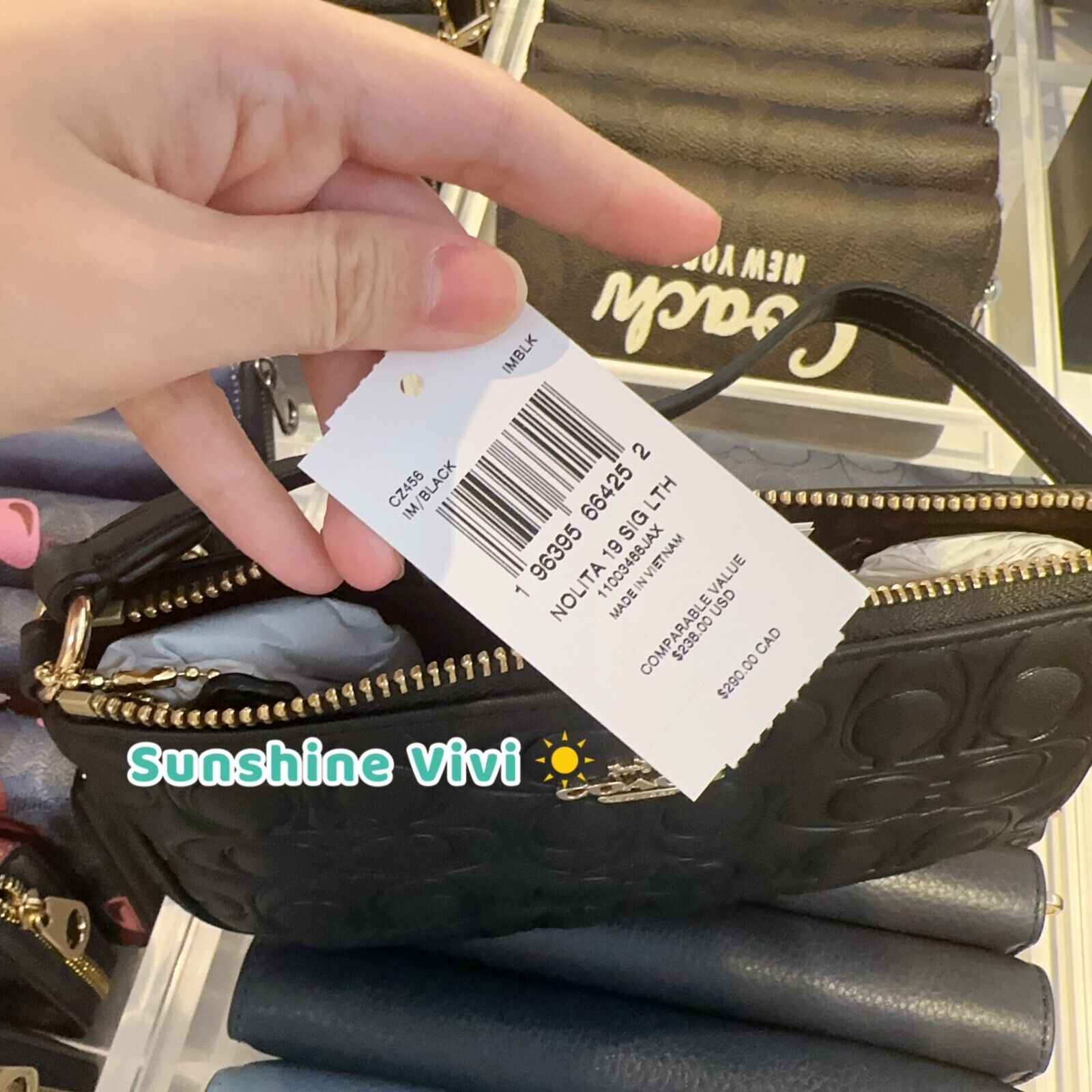 Coach NWT Coach Nolita 19 In Signature Leather CZ456 gold/ black Size ONE SIZE - 4 Thumbnail