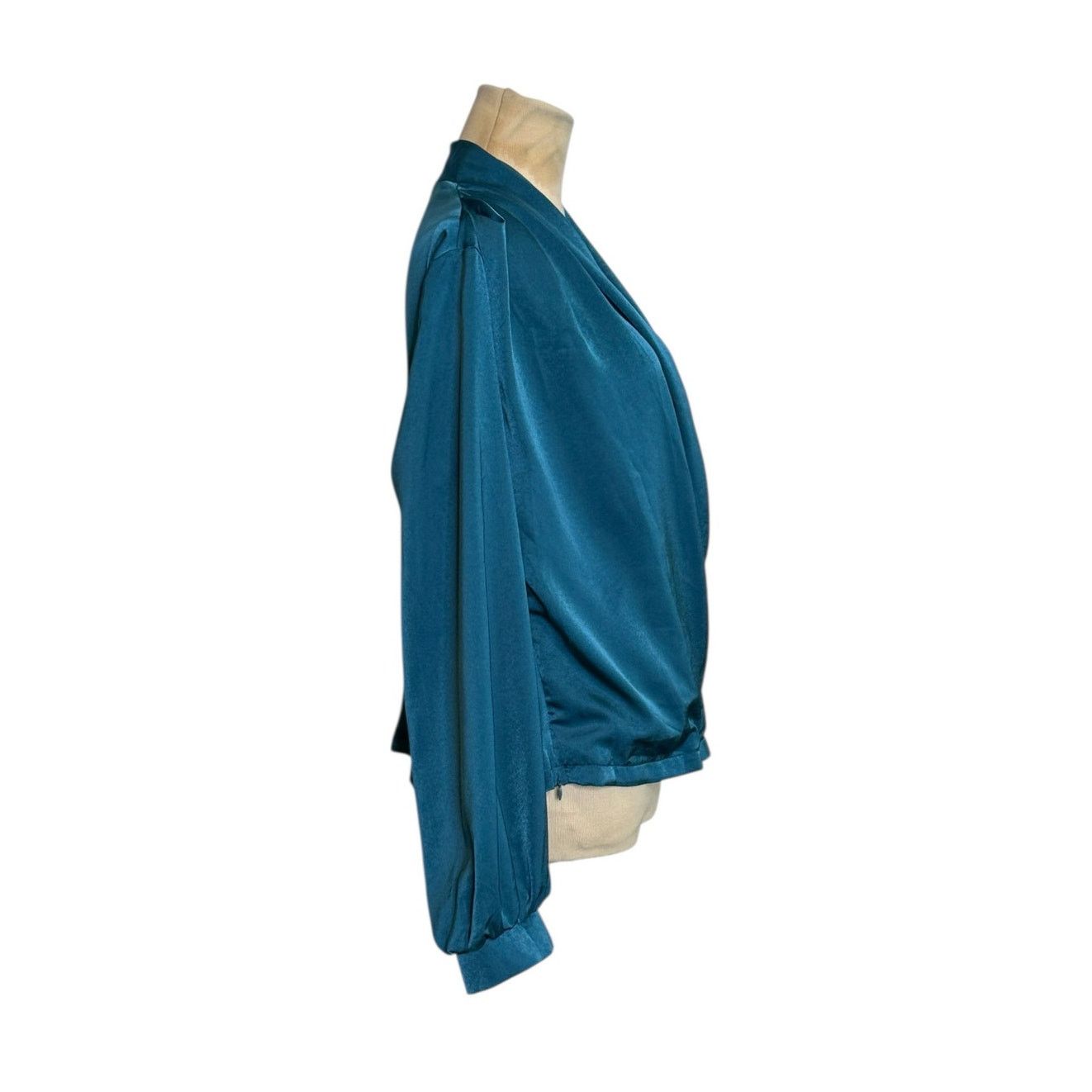 Shein Shein teal crossed front draped blouse size 6 Size M / US 6-8 / IT 42-44 - 6 Thumbnail