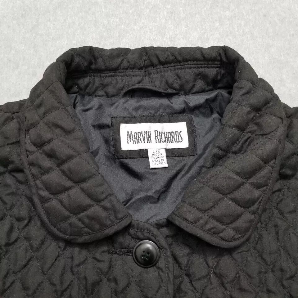 Other Marvin Richards Jacket Womens Large Black Quilted Pockets Size L / US 10 / IT 46 - 5 Thumbnail