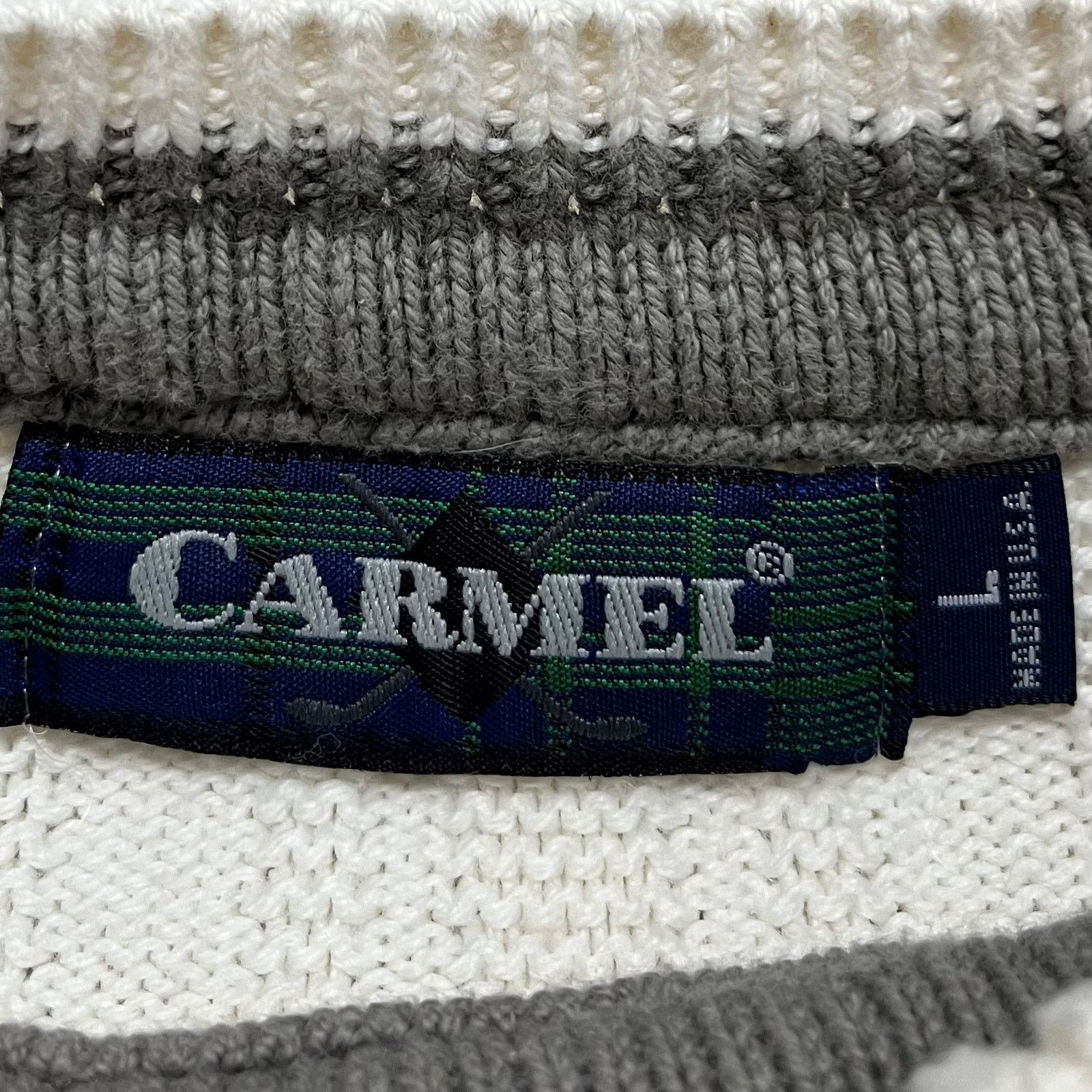 Other Vintage Carmel Golf Knit Pullover White Sweater USA Made L Size US L / EU 52-54 / 3 - 3 Thumbnail