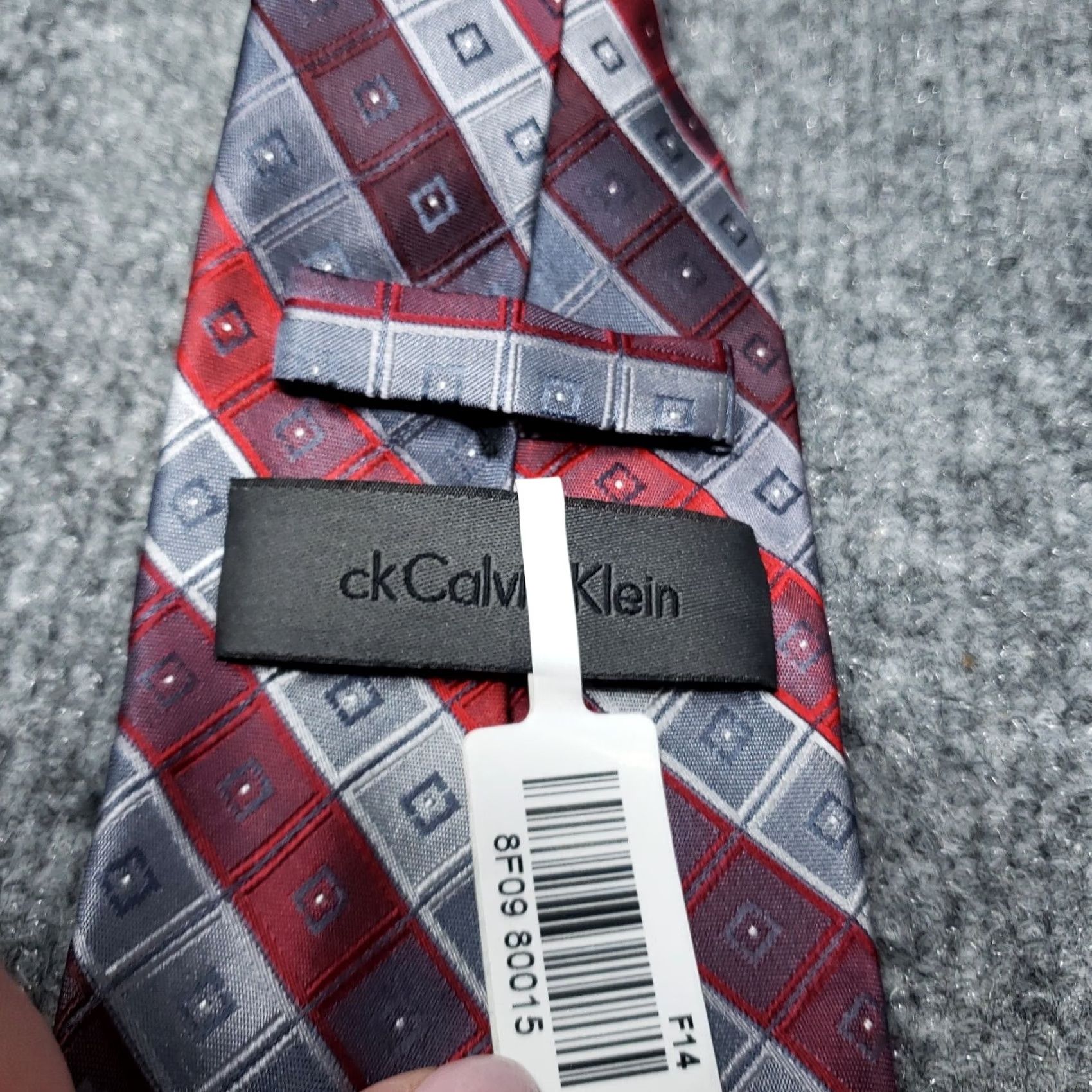 Calvin Klein Calvin Klein Tie Mens NEW Red Gray Silk Striped Designer Necktie Neck Tie Size ONE SIZE - 5 Thumbnail