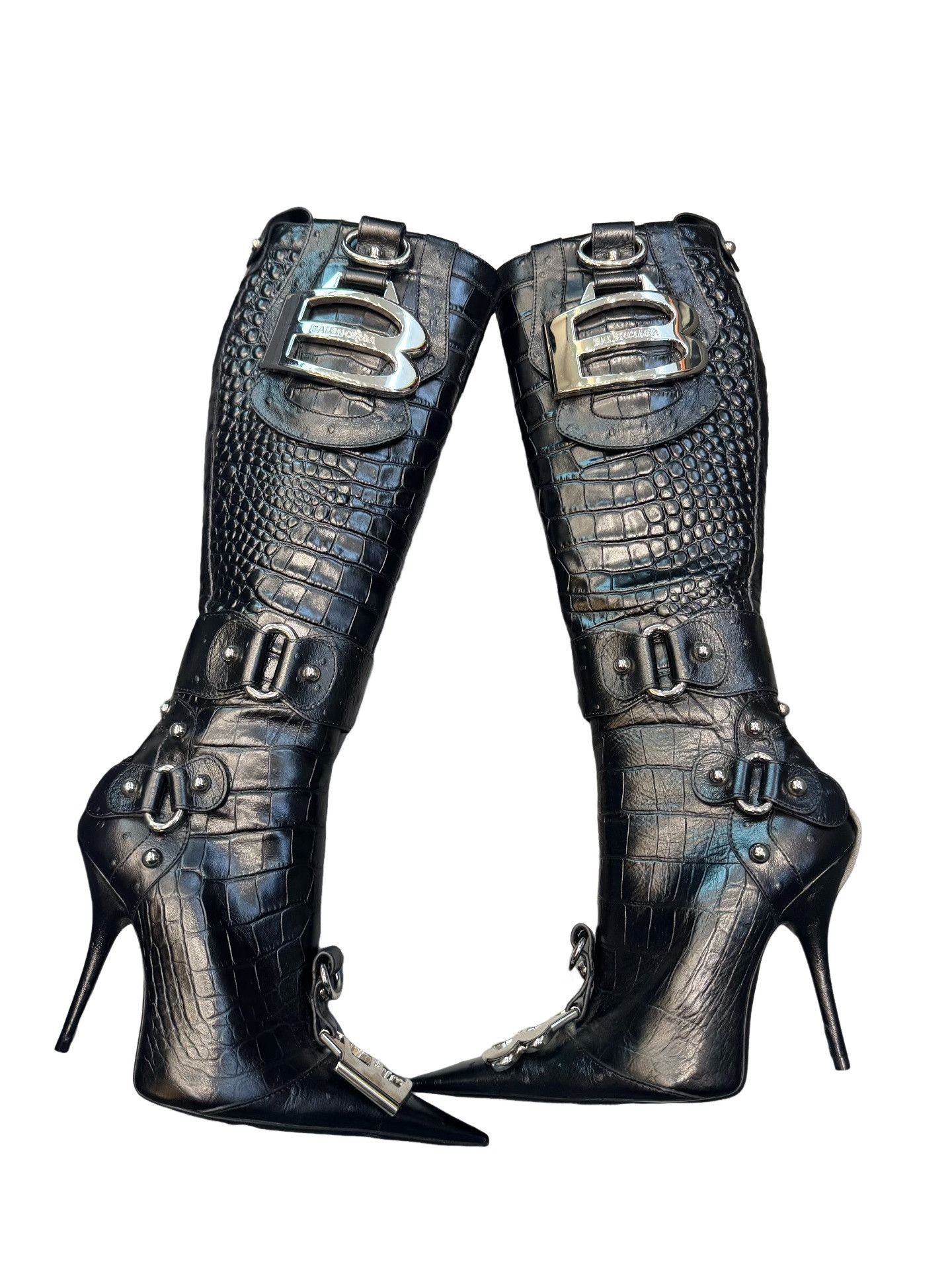 Balenciaga Balenciaga Crocodile Embossed Boots Size 36 Size US 6 / IT 36 - 1 Thumbnail