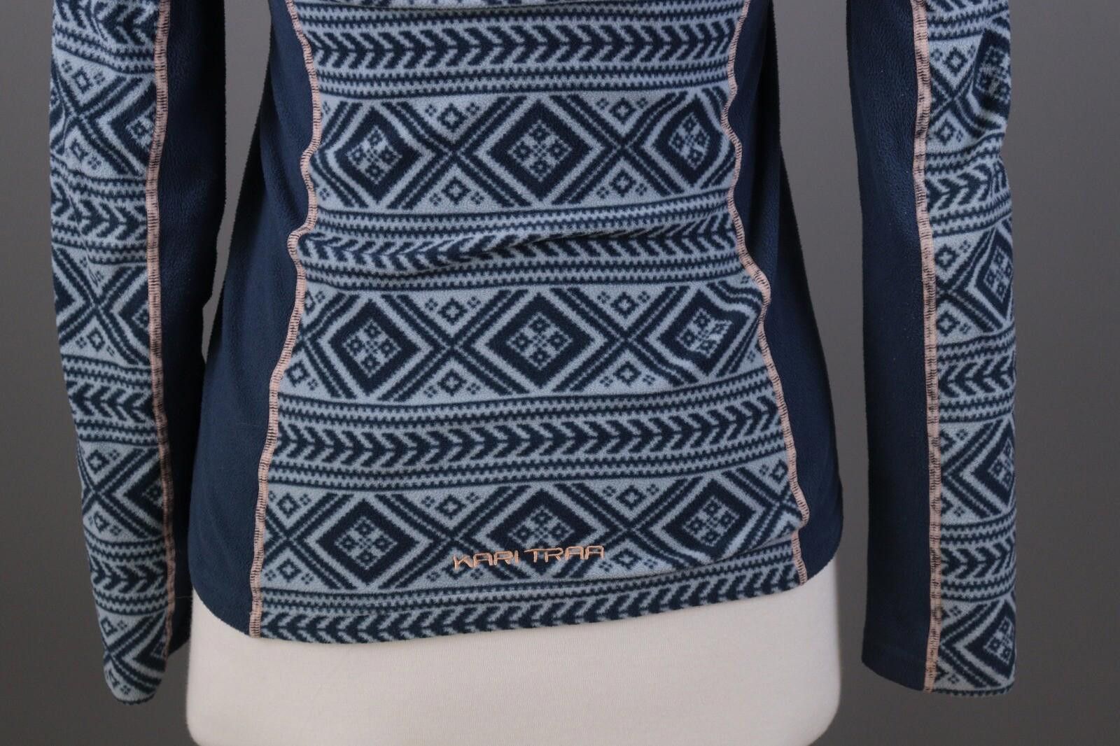 Designer Kari Traa Blue Fair Isle Full Zip Fleece Jacket Size S Size L / US 10 / IT 46 - 12 Thumbnail