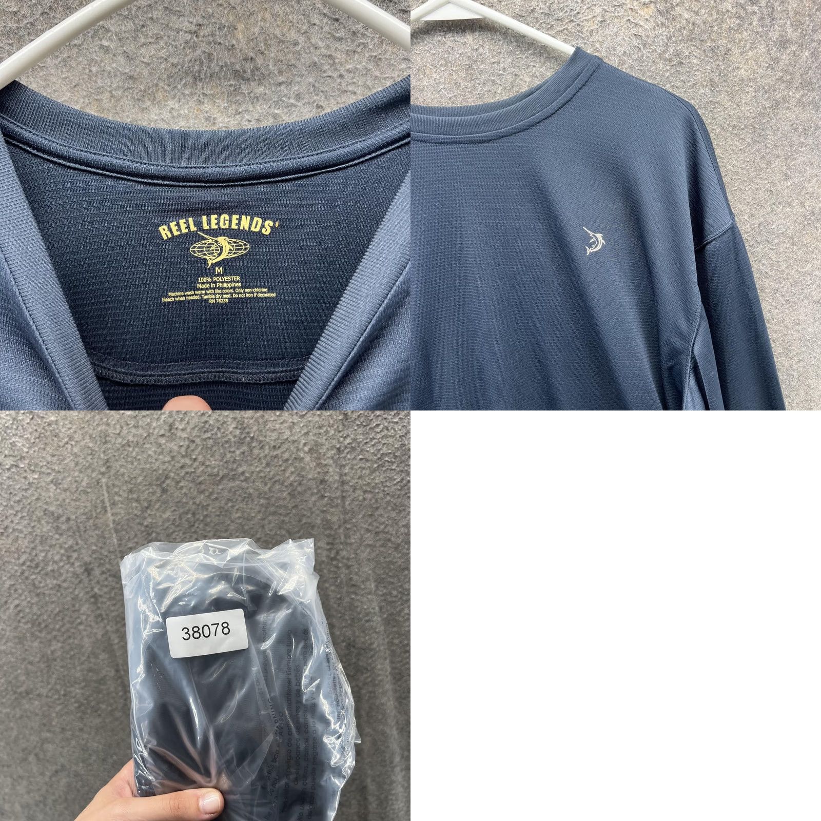 Vintage Reel Legends Shirt Mens Medium Blue Long Sleeve Performance Fishing Crewneck Size US M / EU 48-50 / 2 - 8 Thumbnail