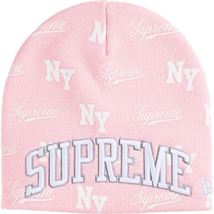 New Era × Supreme Supreme New Era Monogram Beanie Pink Size ONE SIZE - 4 Thumbnail