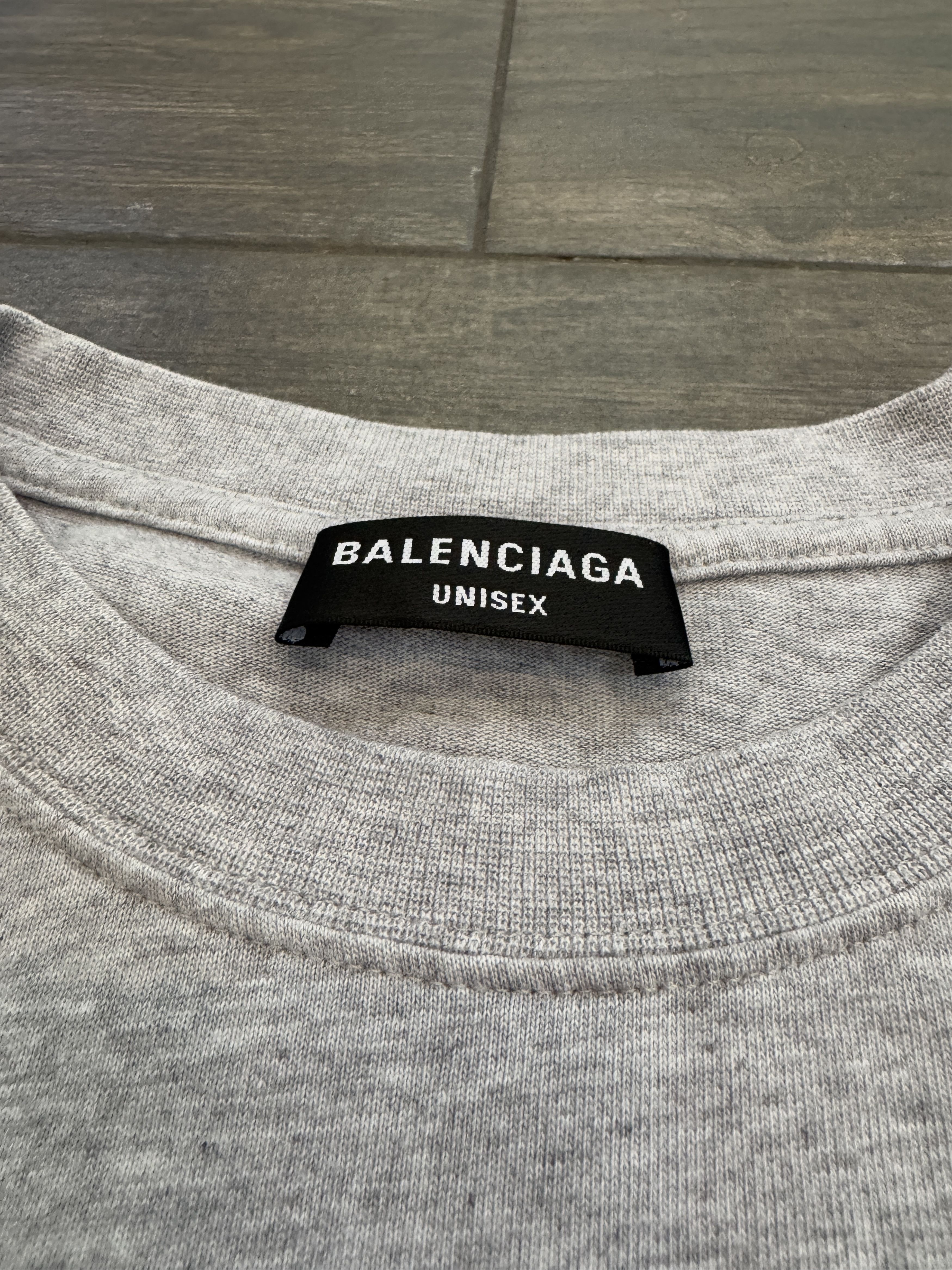 Balenciaga 90% Balenciaga 10% Myself Distressed Oversized Tee Grey Size US L / EU 52-54 / 3 - 8 Thumbnail