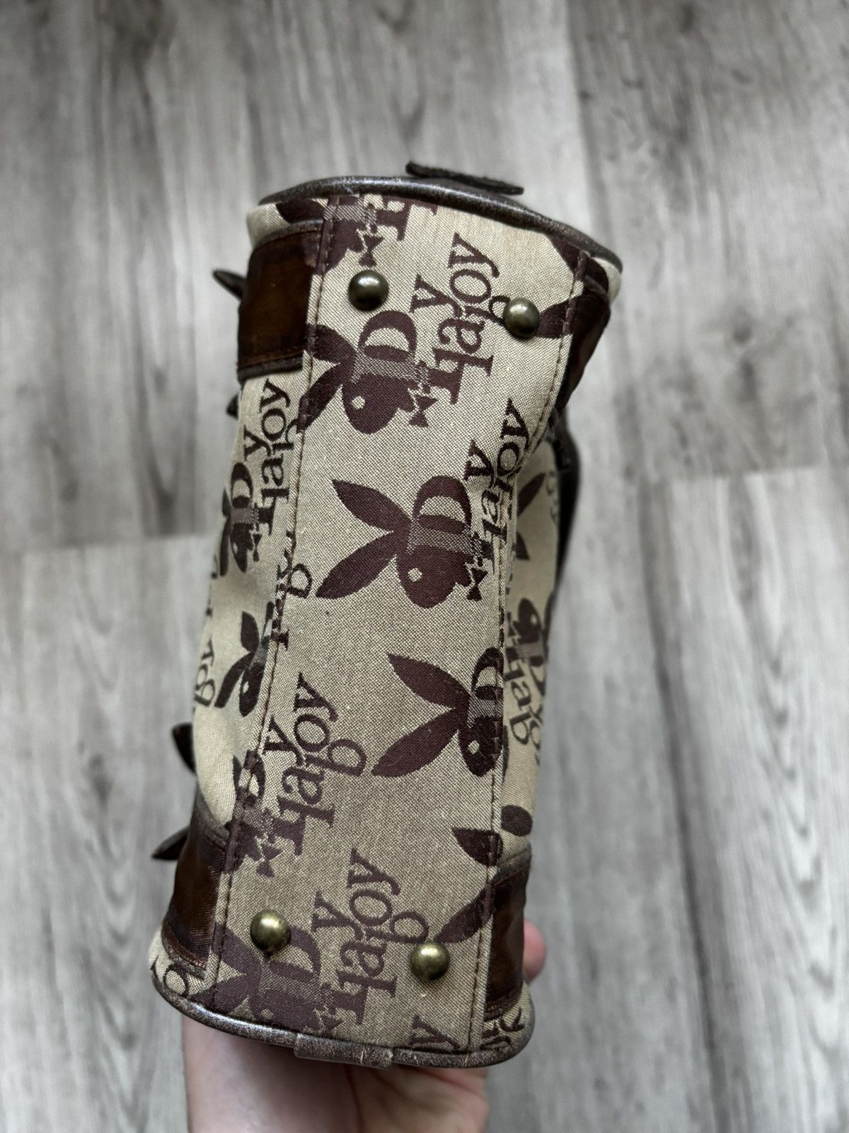 Playboy Playboy Monogram Mini Handbag Brown 2000s Vintage Size ONE SIZE - 4 Thumbnail