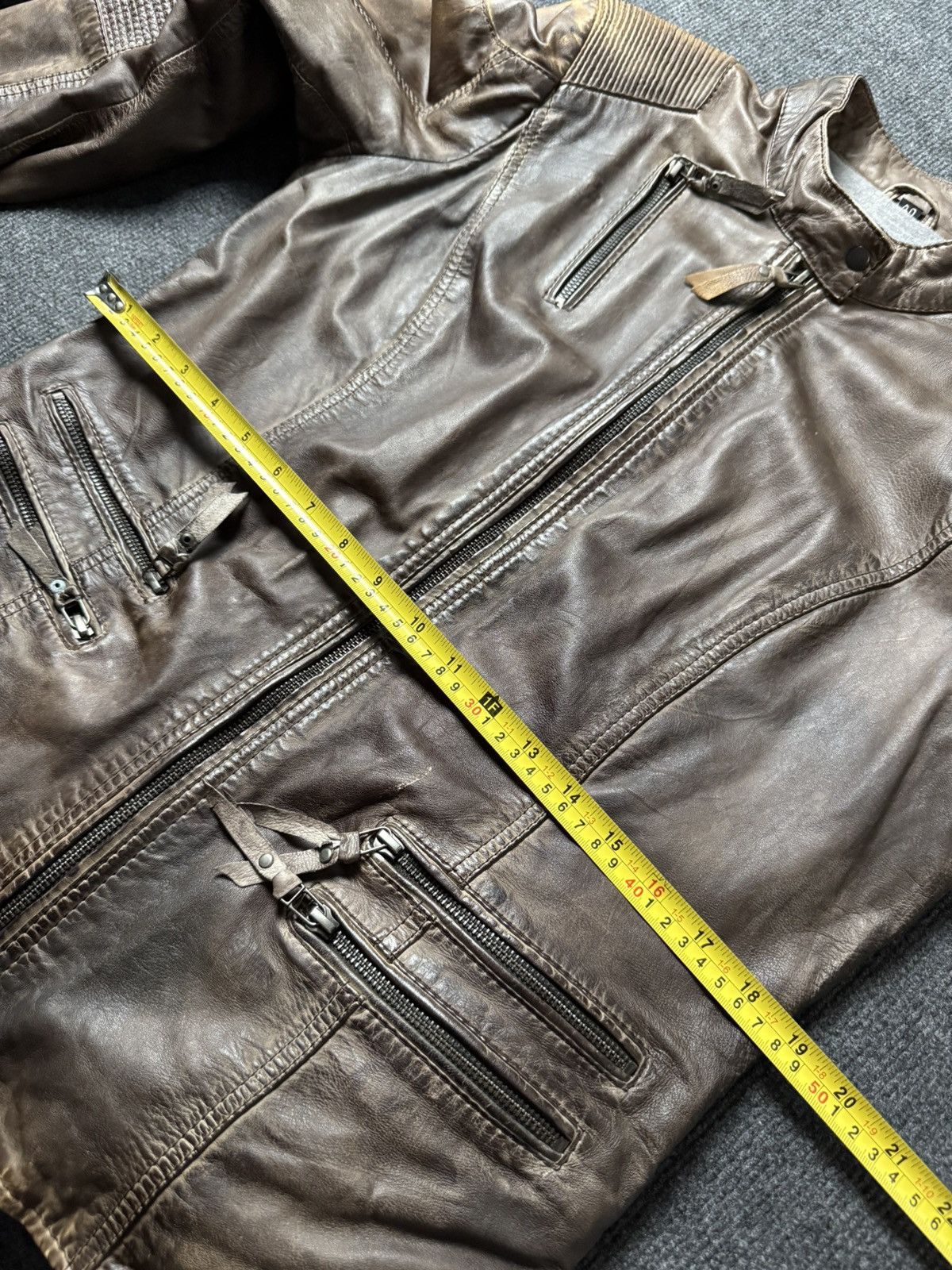 Genuine Leather Vintage 00s Brown Leather Moto Biker Jacket Distressed Style Size US S / EU 44-46 / 1 - 23 Thumbnail