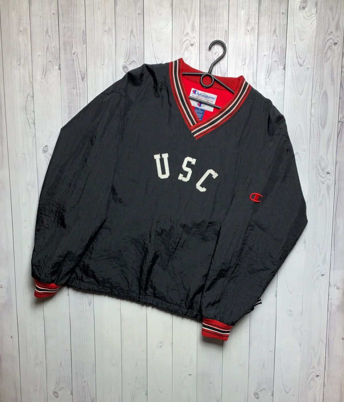 MLB × Vintage Vintage USC Trojans jersey jacket size XL rare black Size US XL / EU 56 / 4 - 1 Thumbnail