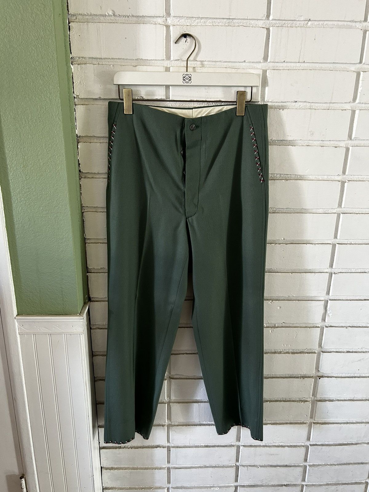 Bode Bode Wool Twill Piping Detail (sz 34) Size US 34 / EU 50 - 1 Thumbnail