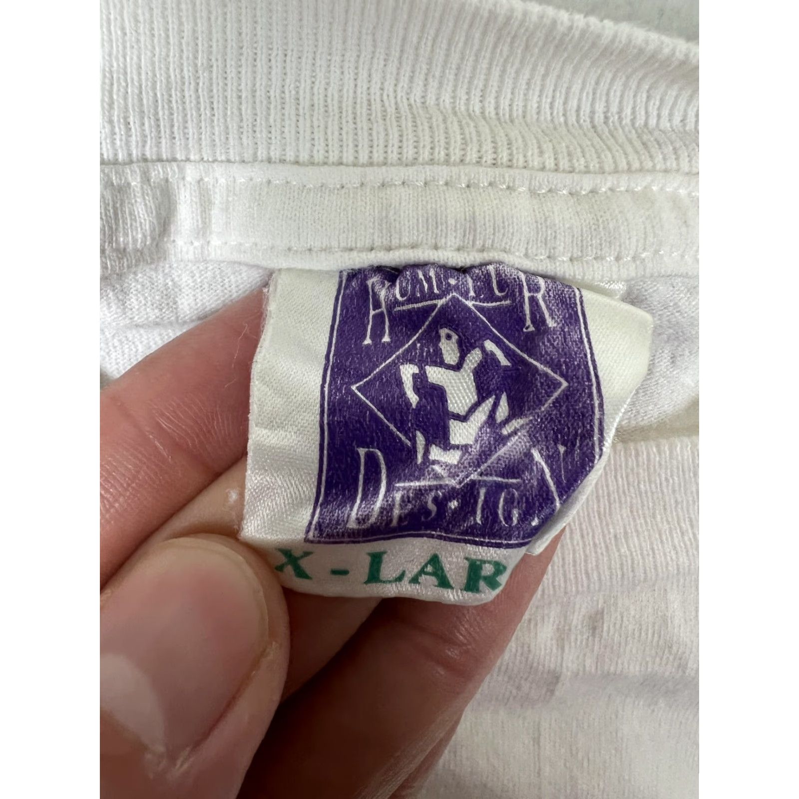 Vintage VINTAGE Jericho Team Tennis T-Shirt Mens XL Humeur Design White Short Sleeve Graphic Print Crew Neck Logo Patch Retro Sports Cartoon Men Size US XL / EU 56 / 4 - 3 Thumbnail