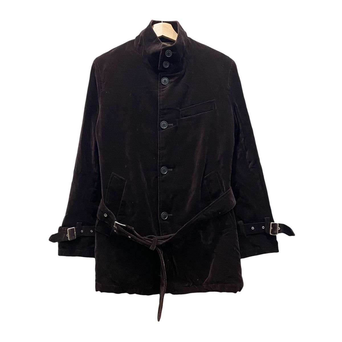PPFM PPFM Japanese Brand Vintage Multi Belted Velvet Trench Coat Size US M / EU 48-50 / 2 - 1 Thumbnail