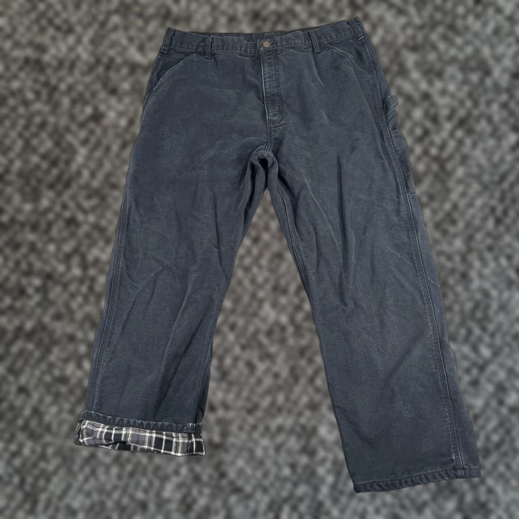 Carhartt Carhartt Pants Mens 39x29 Black Carpenter Canvas 5-Pocket Straight 29 Inseam Original Size 40 Beltless Workwear Vintage No Lined Plaid B111-BLK Size US 39 - 1 Thumbnail