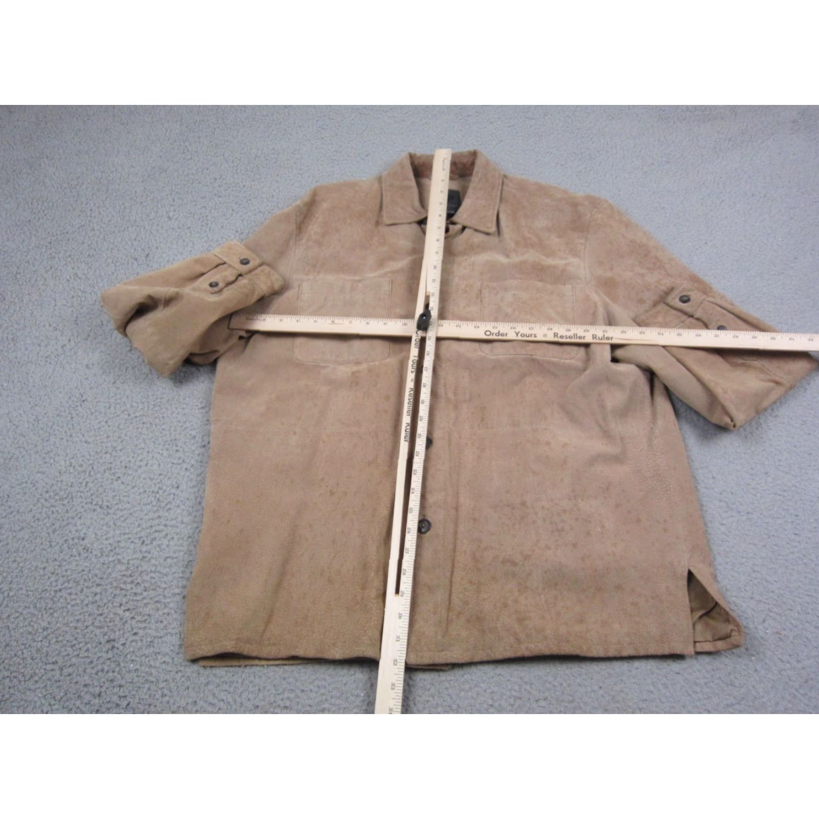 Vintage VINTAGE J. Ferrar Leather Jacket Mens L Brown Suede Button Front 90s Western Bomber Jacket Lined Solid Brown Mens2020 Size US L / EU 52-54 / 3 - 7 Thumbnail