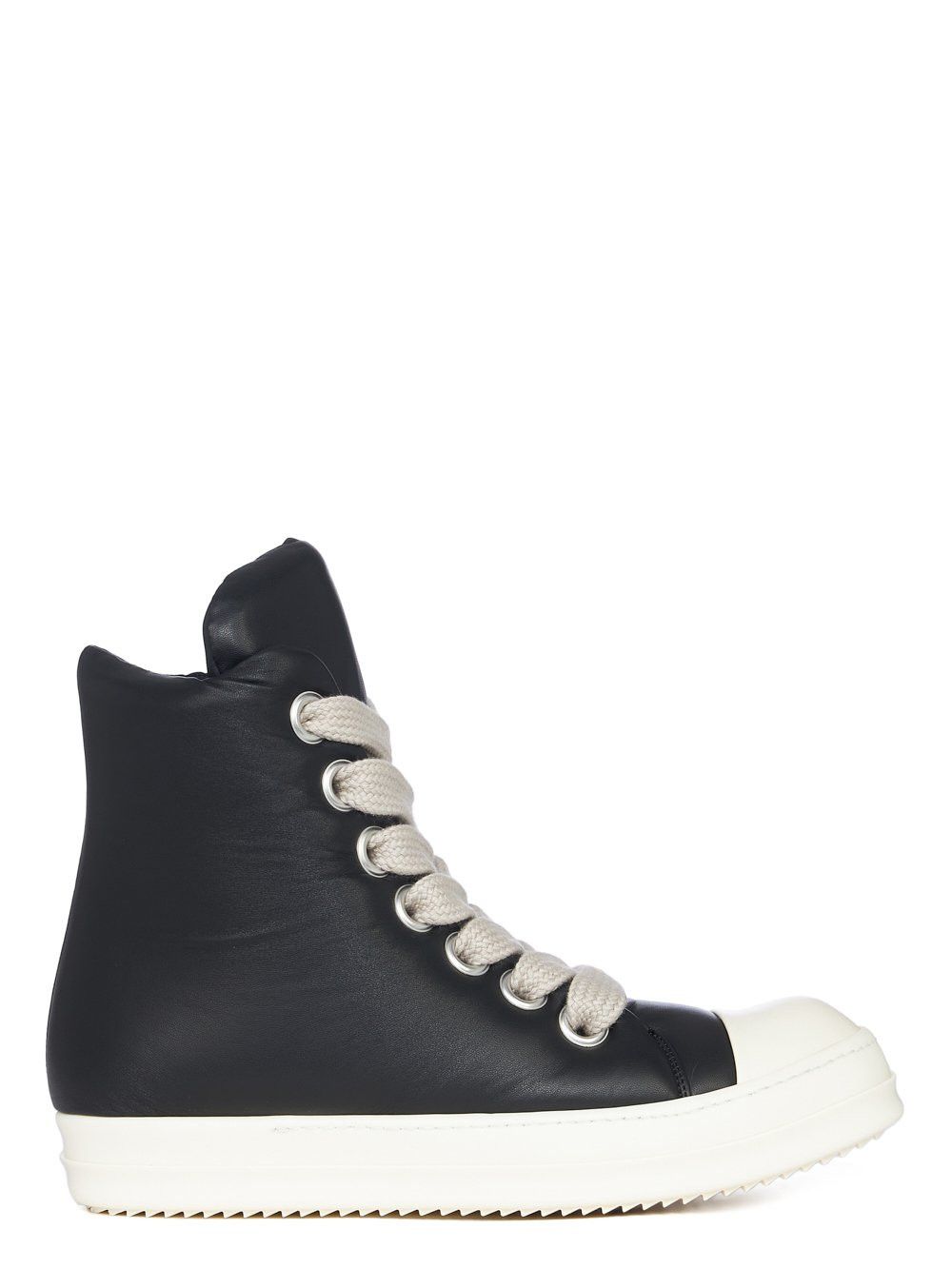 image of Rick Owens Ramones Leather Black White Low High Drkshdw Shoes, Men's (Size 11)