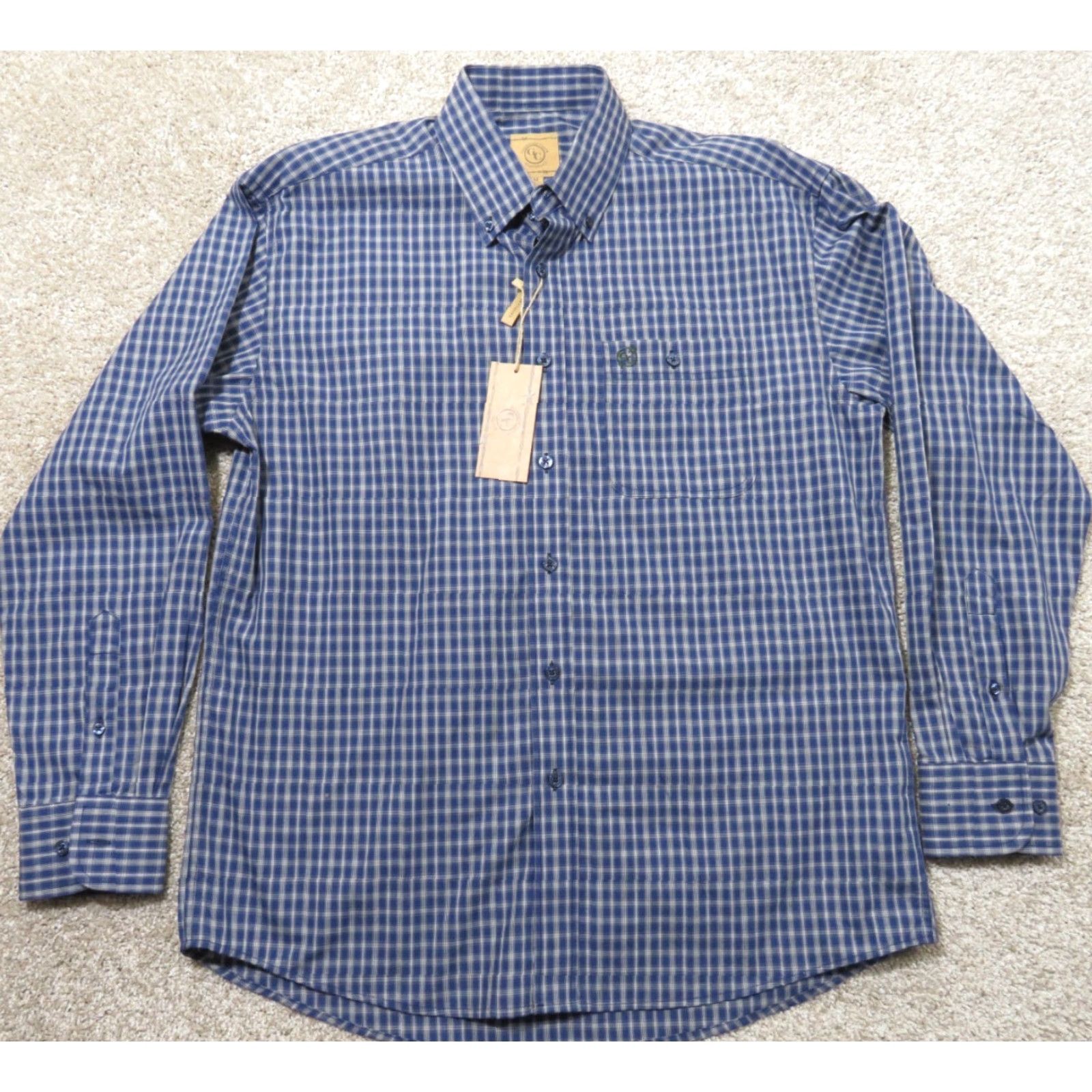 Vintage Gunnison Creek Outfitters Shirt Button-Up Long Sleeve Blue Mens M Tailored Casual Workplace Western Plaid Embroidered Pocket Size US M / EU 48-50 / 2 - 2 Thumbnail