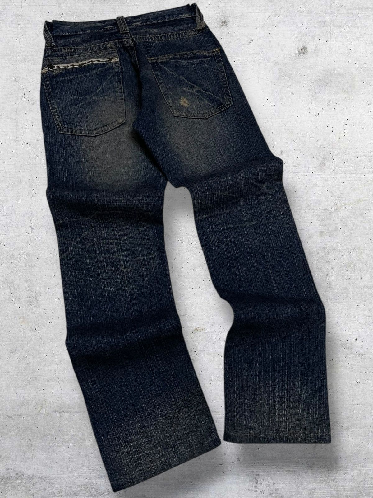 Hysteric Glamour VINTAGE BACK NUMBER JAPAN 90S WHISKERING MUDWASH STYLE DENIM Size US 28 / EU 44 - 10 Thumbnail