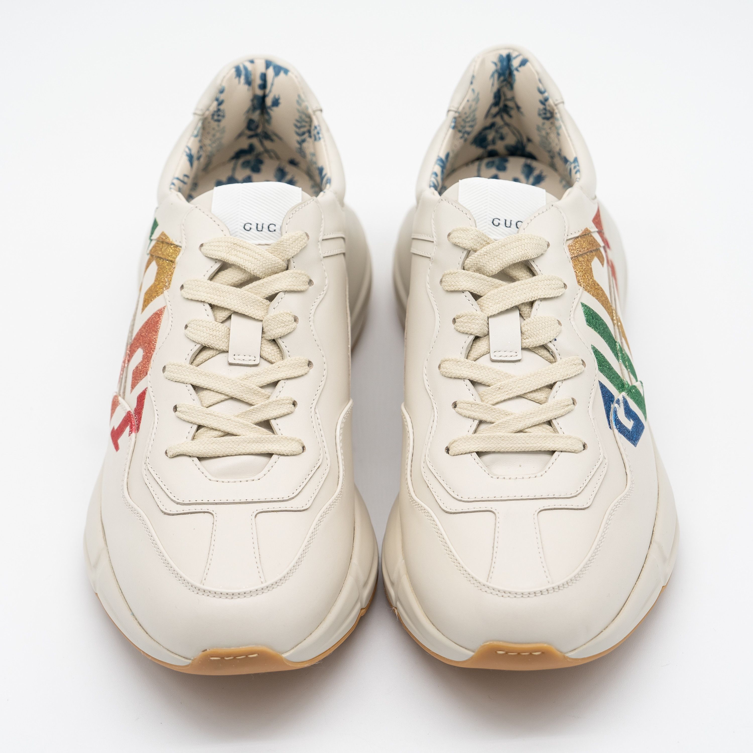 Gucci Gucci Rhyton Glitter White Rainbow Logo Sneakers Size US 11.5 / IT 41.5 - 3 Thumbnail