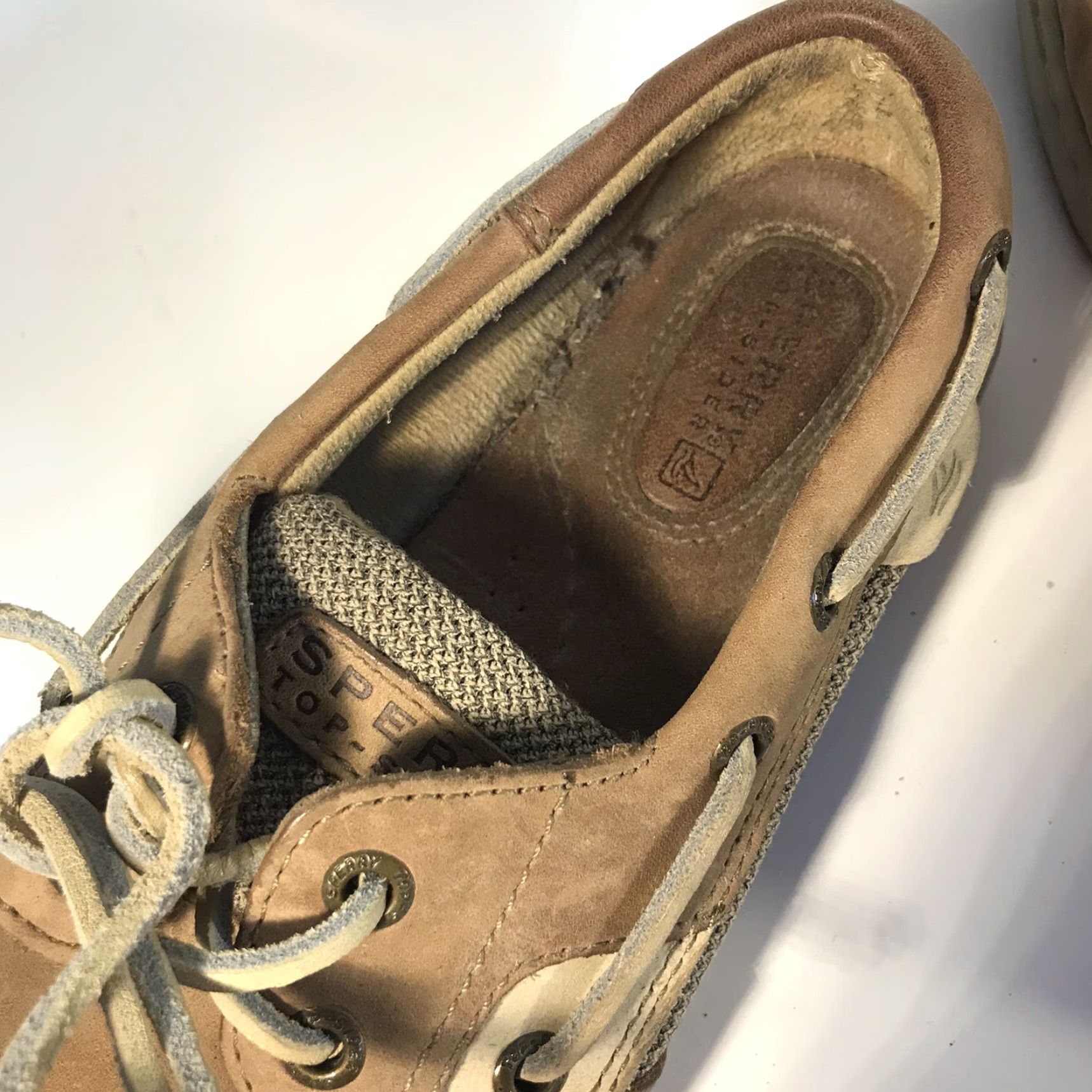 Sperry Sperry Top Sider Boat Shoes Womens Size 6.5M Leather Brown Beige Slip On Casual Nautical Comfort Shoes Size M / US 6-8 / IT 42-44 - 2 Thumbnail