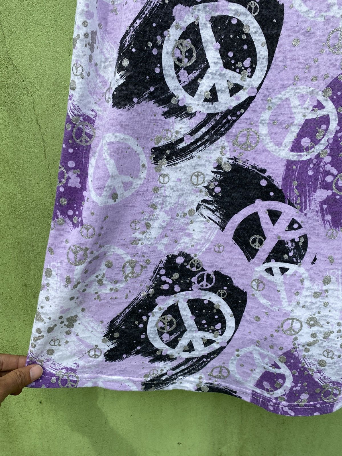 Japanese Brand Selly’s Vintage Purple Peace Tee Dress Y2K Grunge Aesthetic Size M / US 6-8 / IT 42-44 - 12 Thumbnail