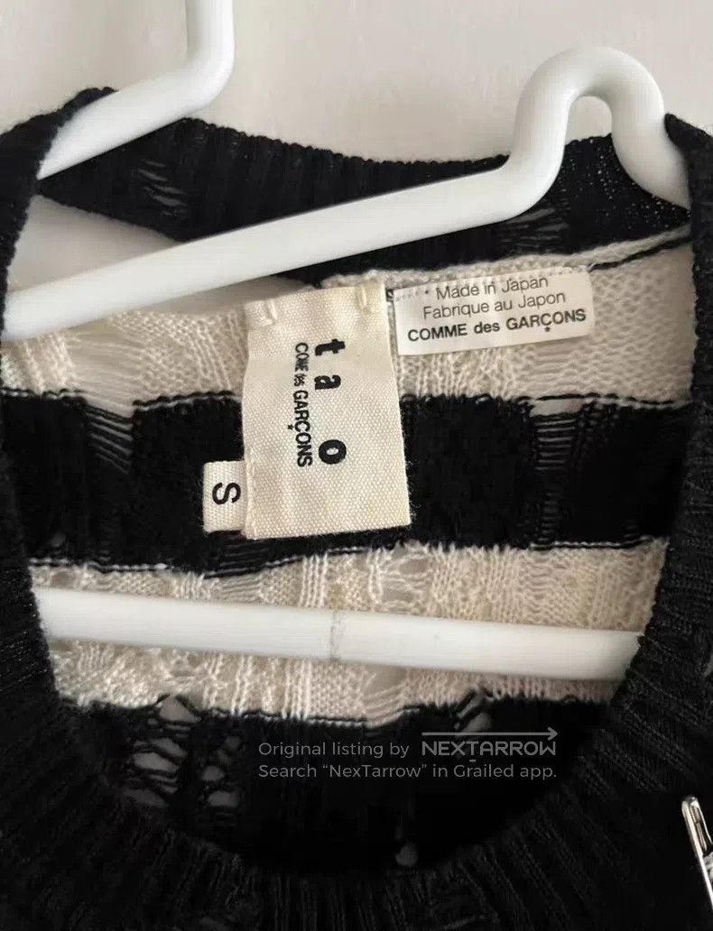 Comme des Garcons Comme Des Garcons Black and white pin-netted holey knitted Size S / US 4 / IT 40 - 7 Thumbnail