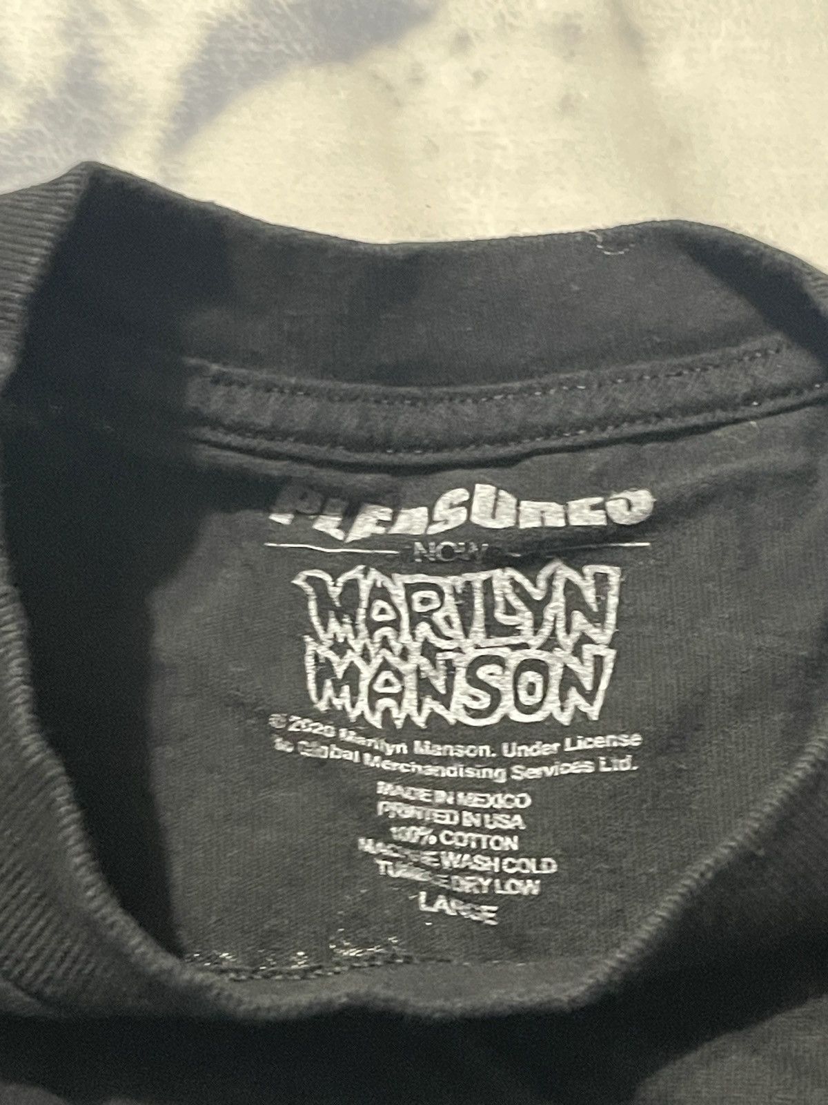 Marilyn Manson × Pleasures Pleasures Marilyn Manson Pentagram Goth Streetwear Band Tee Size US L / EU 52-54 / 3 - 4 Thumbnail
