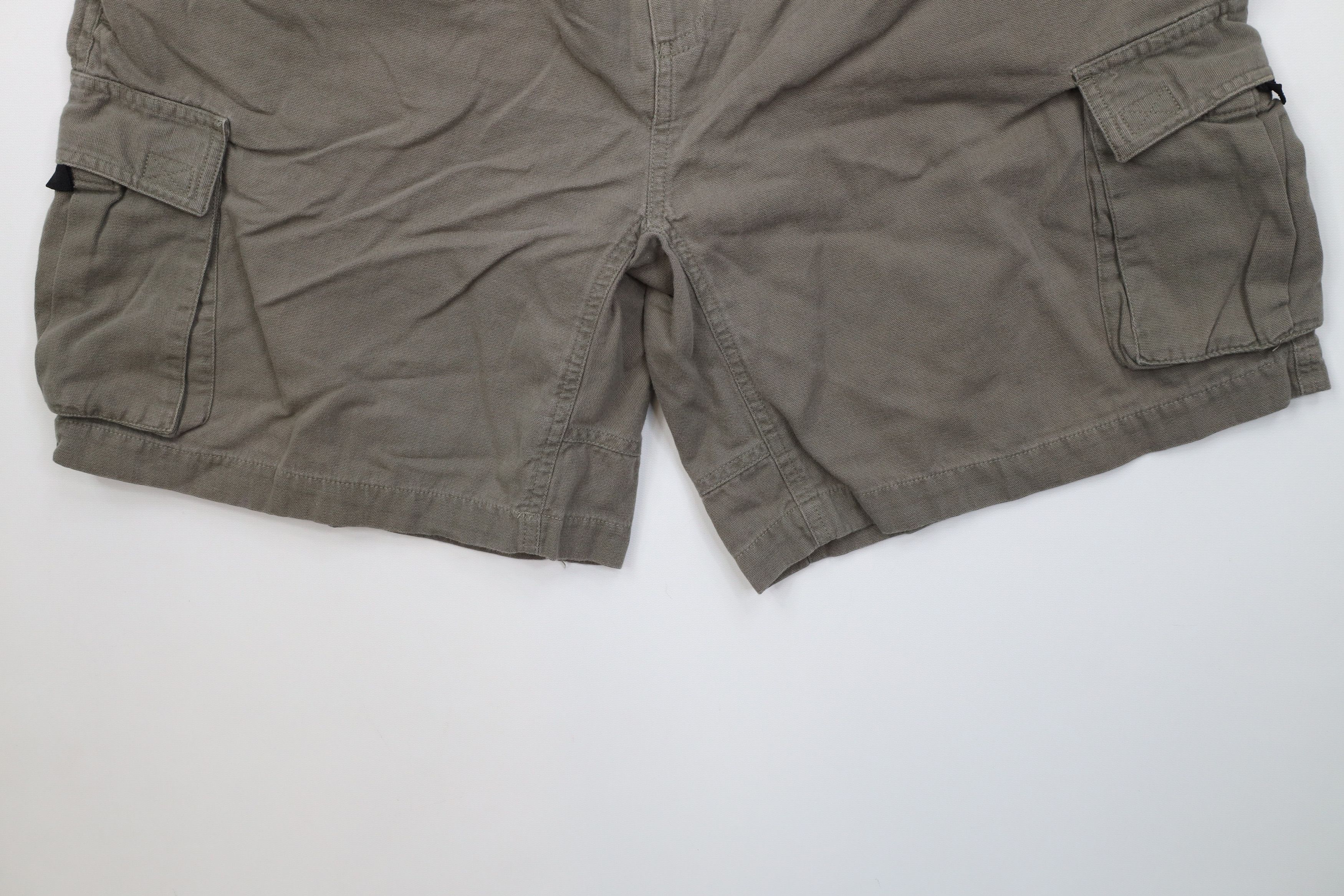 Vintage Vintage 90s Streetwear Belted Above Knee Cargo Shorts Green Size US 34 / EU 50 - 4 Thumbnail