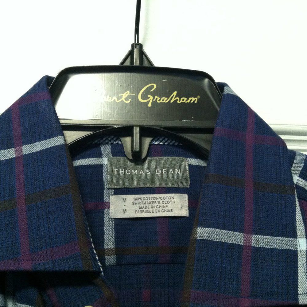 Thomas Dean THOMAS DEAN MENS NEW NAVY 100%COTTON CASUAL SHIRT SIZE: M Size US M / EU 48-50 / 2 - 8 Thumbnail