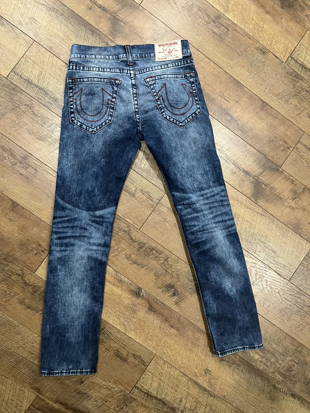 True Religion × Vintage True Religion Slim Big T Jeans Blue/Red 32 