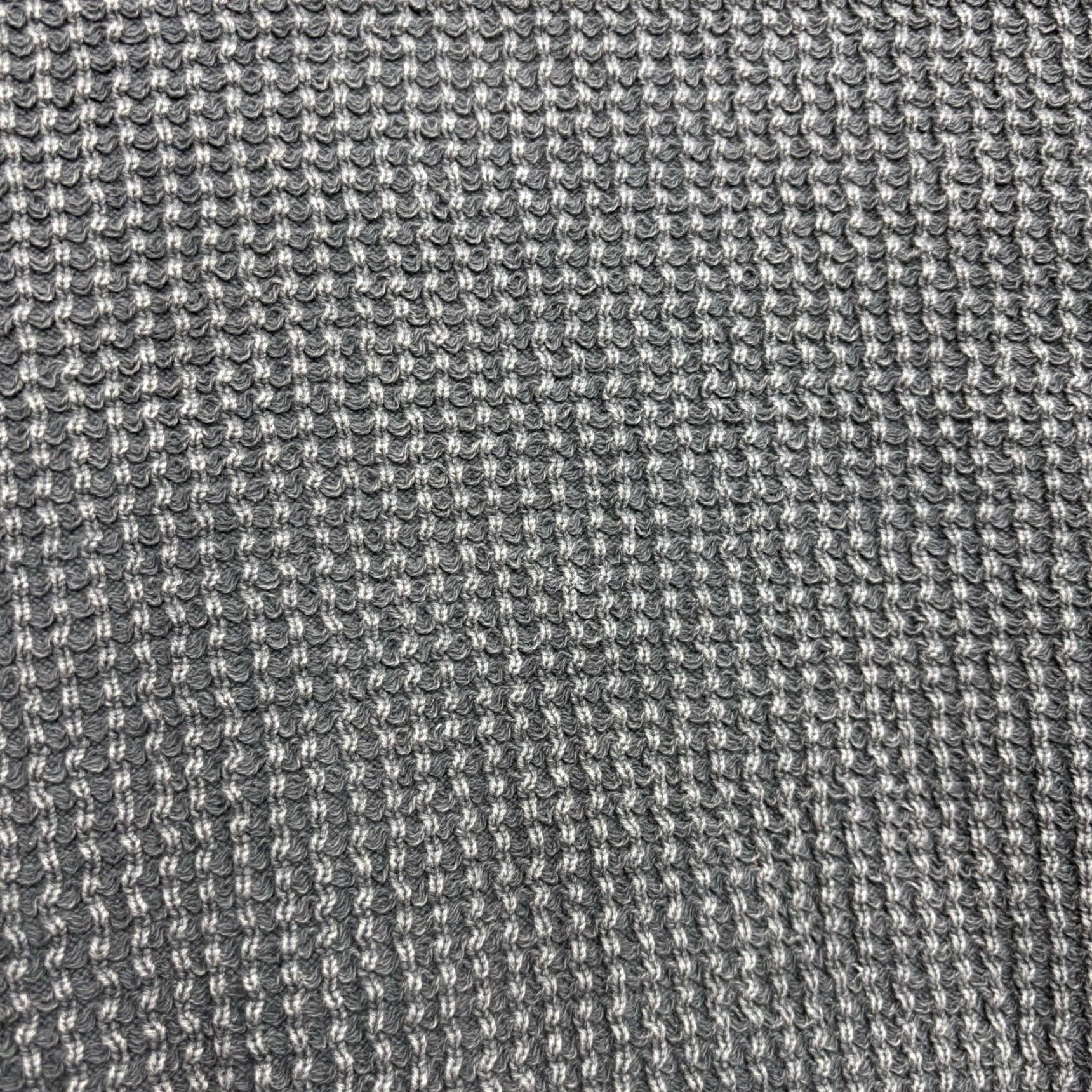 Carbon Carbon Sweater Mens Large V-Neck Waffle Knit Heavyweight Thermal Gray Cotton Pullover Zipper Pockets Preppy 2Cobalt? Size US L / EU 52-54 / 3 - 4 Thumbnail