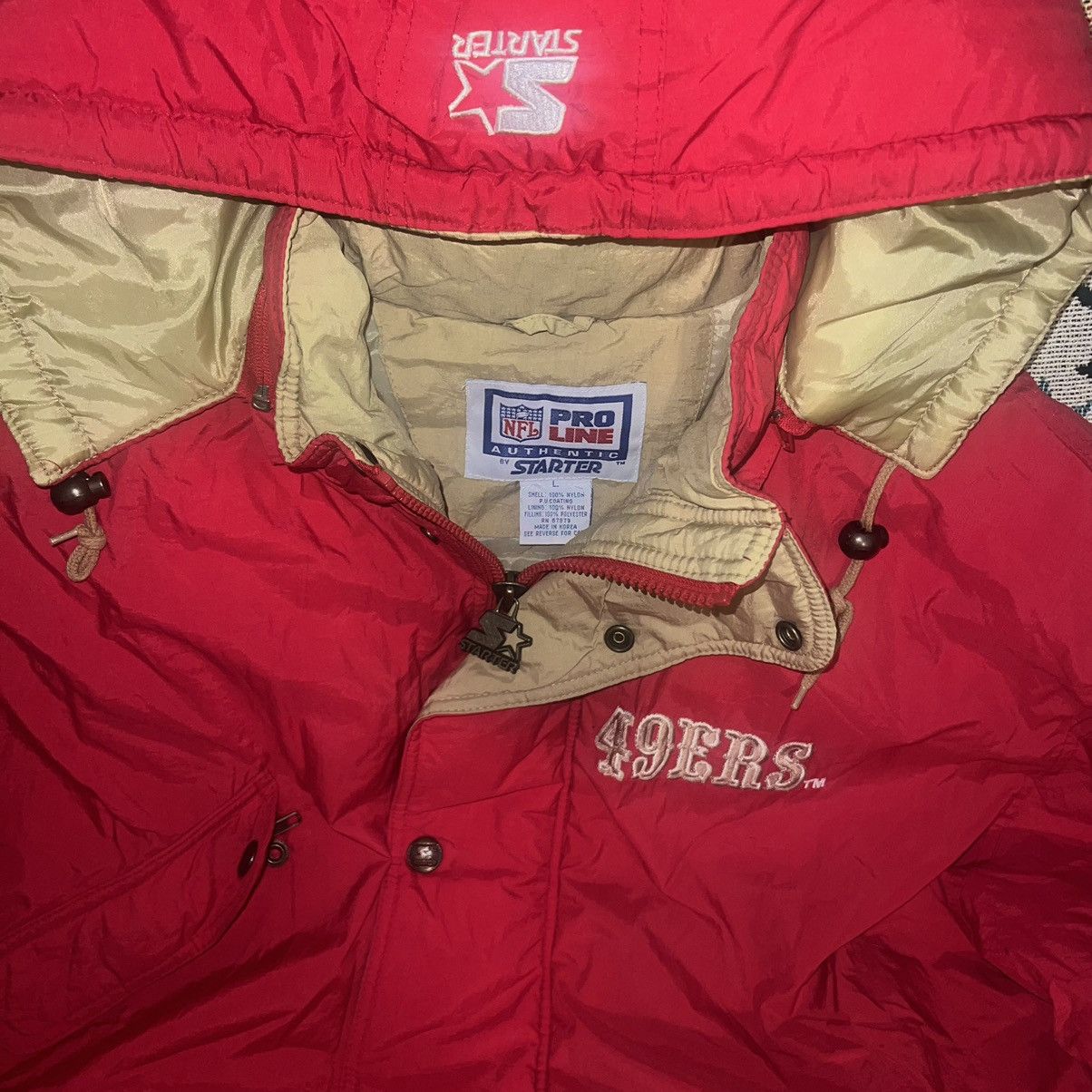 Starter San Francisco 49ers Full Zip Starter With Hood Nfl Pro line Size US L / EU 52-54 / 3 - 2 Thumbnail