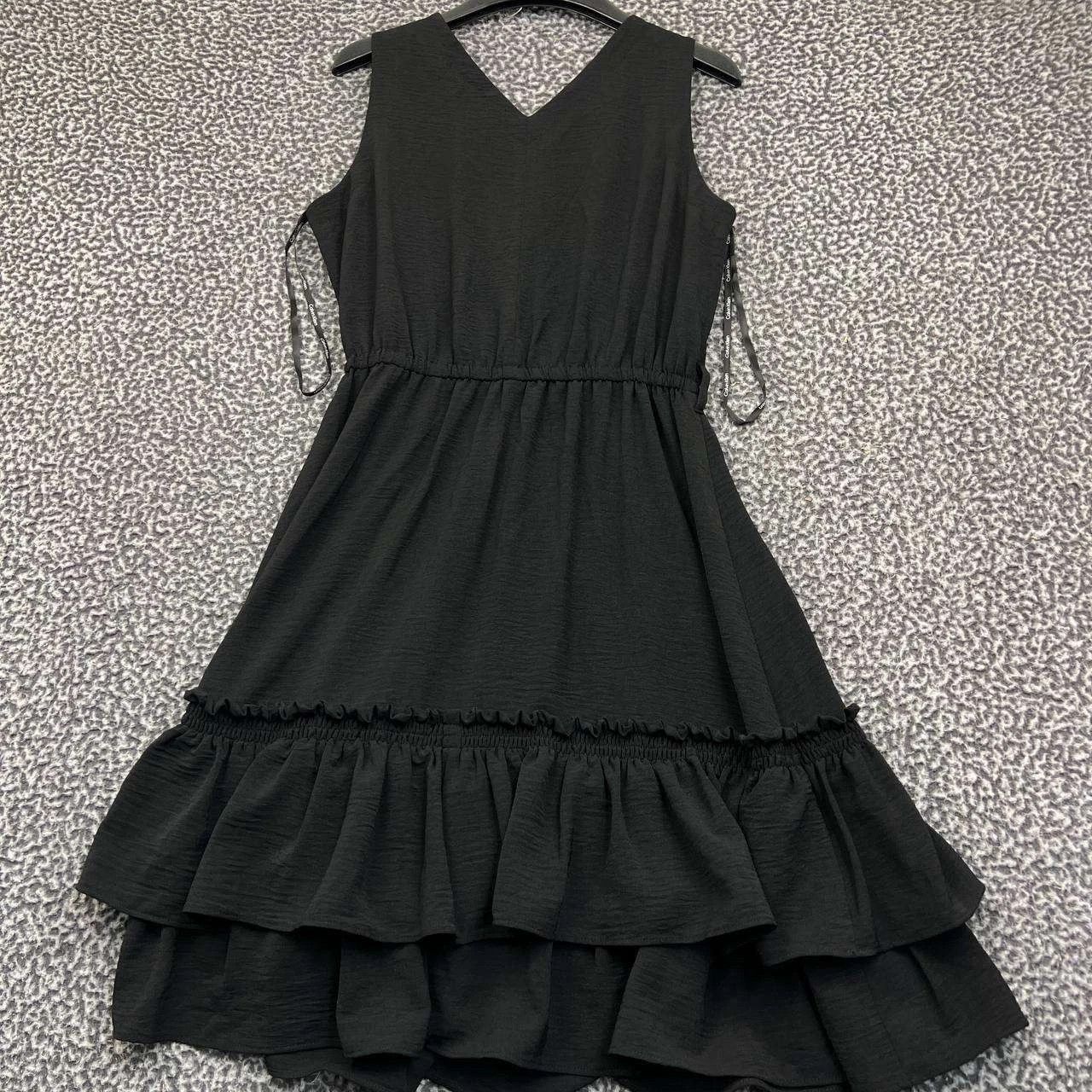Calvin Klein Calvin Klein A-Line Dress Women 6 V-Neck Ruffled Sleeveless Size M / US 6-8 / IT 42-44 - 2 Thumbnail
