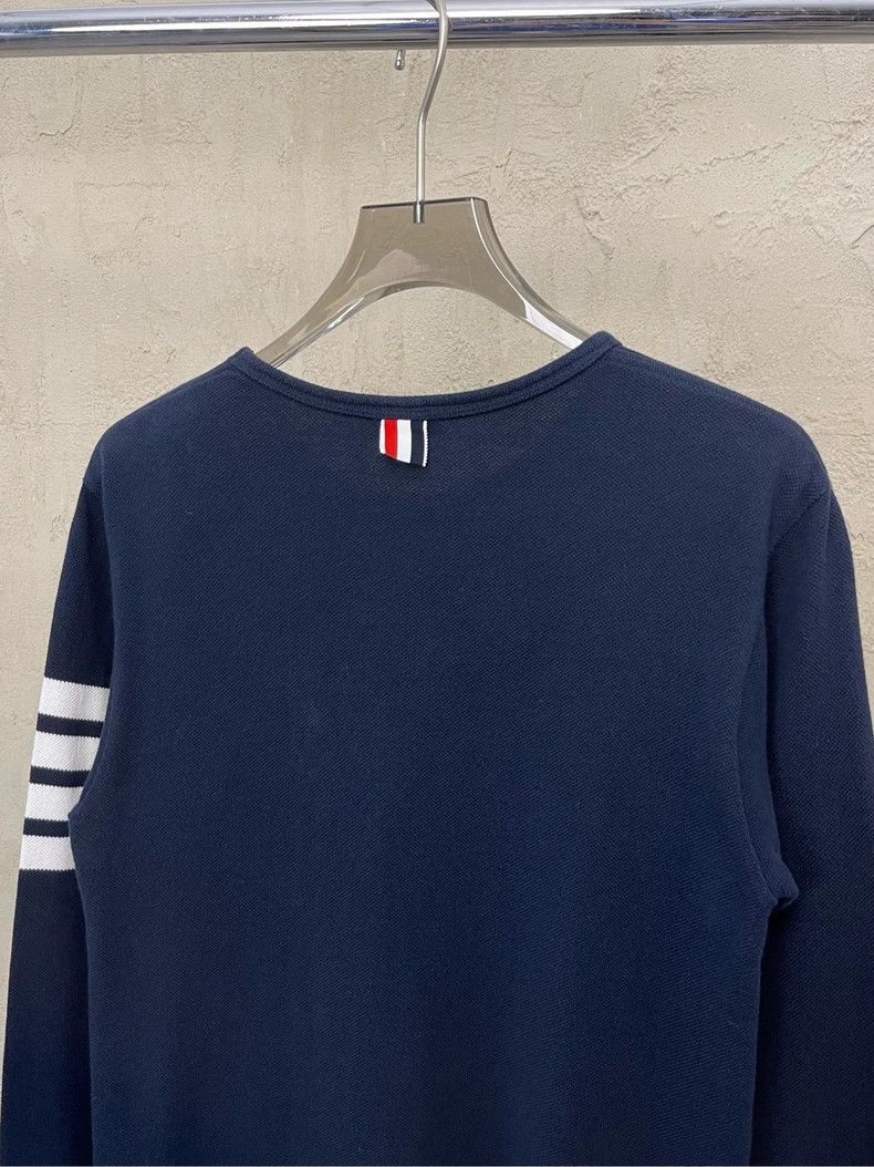 Thom Browne Thom browne Dark blue four-striped round-neck long-sleeved Size US XS / EU 42 / 0 - 4 Thumbnail