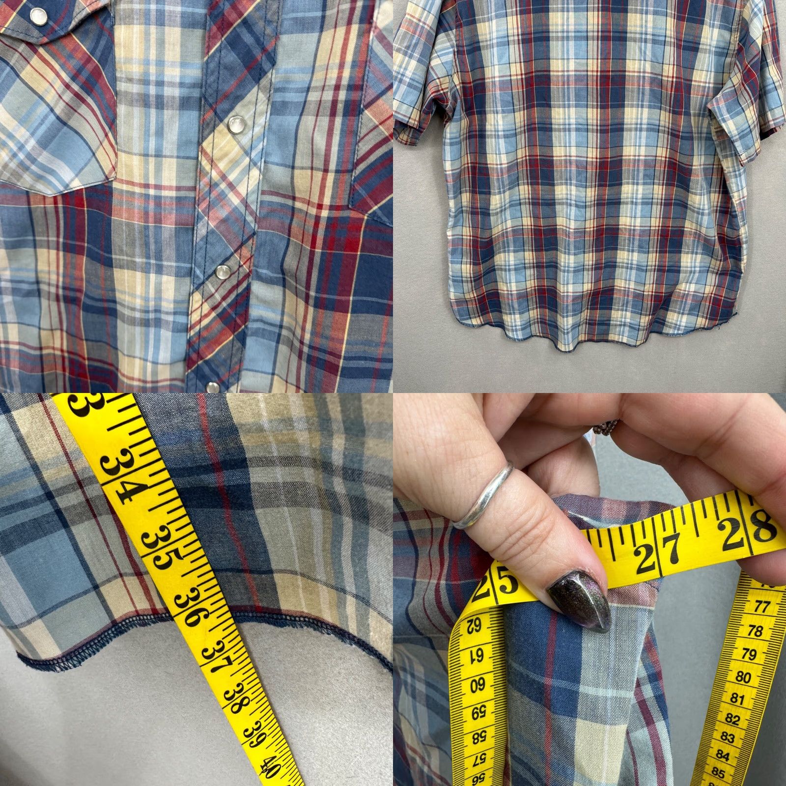 Wrangler VINTAGE Wrangler Shirt Mens XL Pearl Snap Western Short Sleeve Long Tails READ Size US XL / EU 56 / 4 - 8 Thumbnail