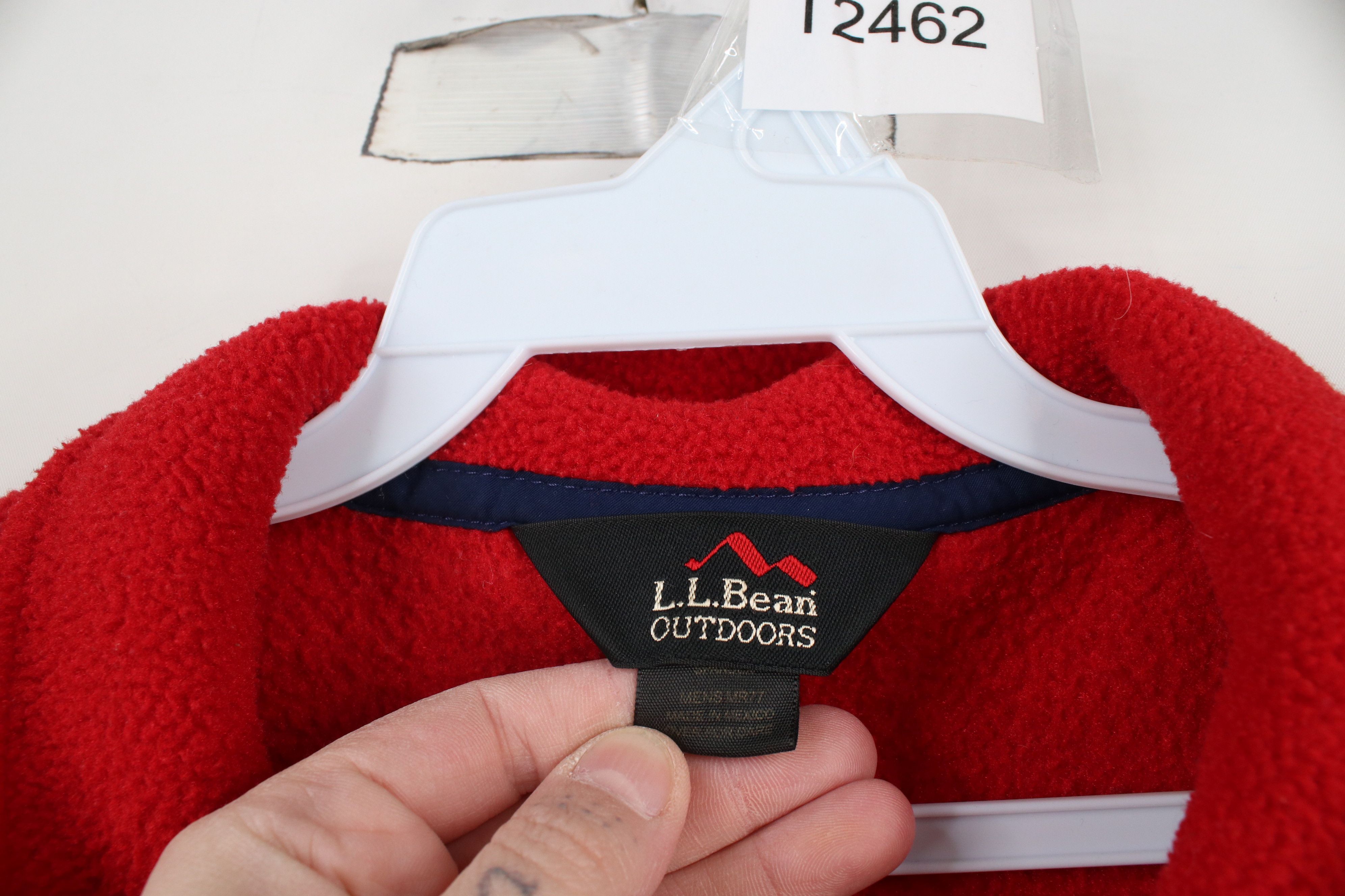 L.L. Bean × Vintage Vintage 90s LL Bean Blank Full Zip Fleece Vest Jacket Red Size US XL / EU 56 / 4 - 6 Thumbnail
