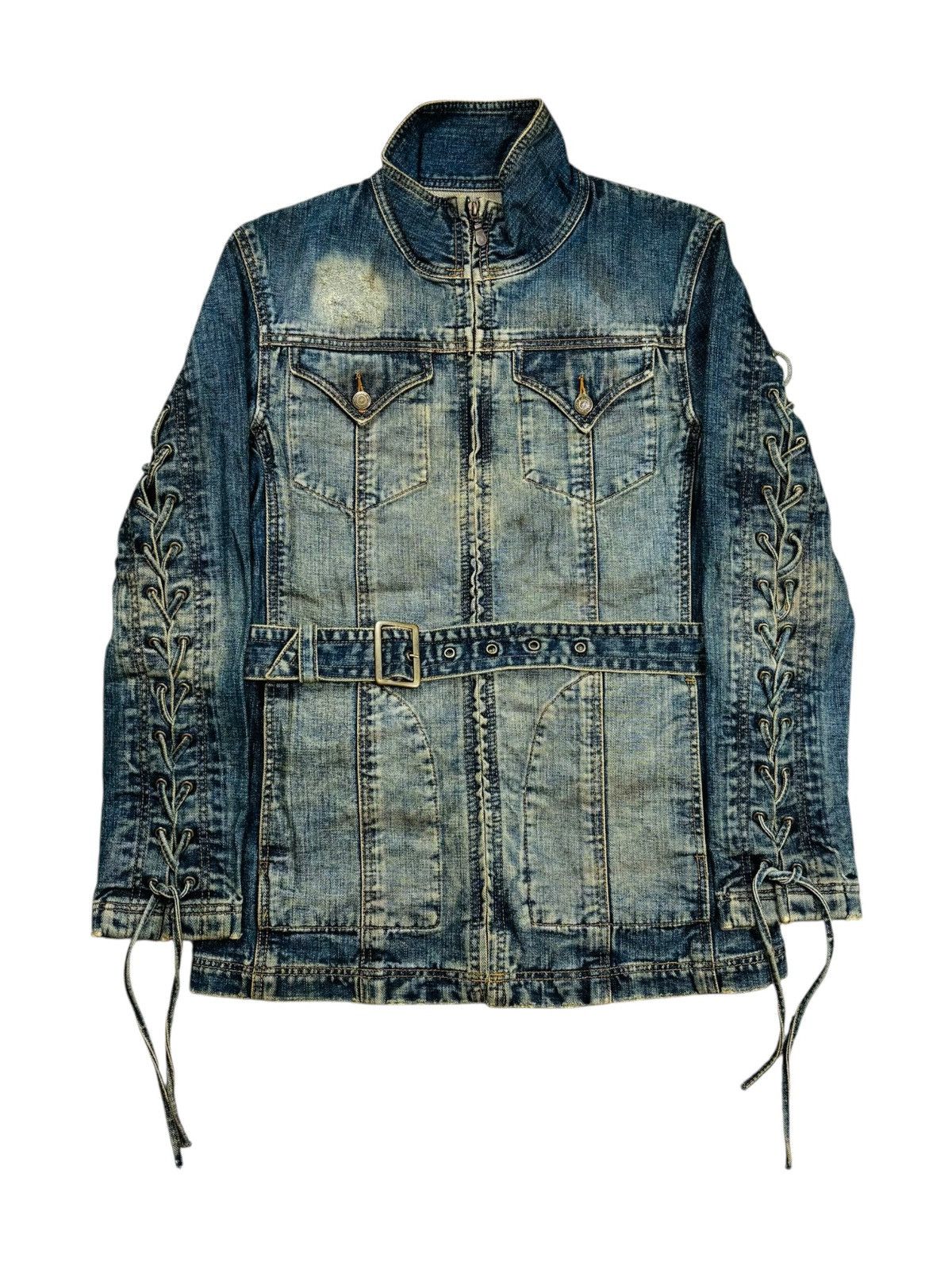 Tornado Mart Archive Tornado Mart - Multilace Mud Wash Denim Jacket Size US M / EU 48-50 / 2 - 2 Thumbnail