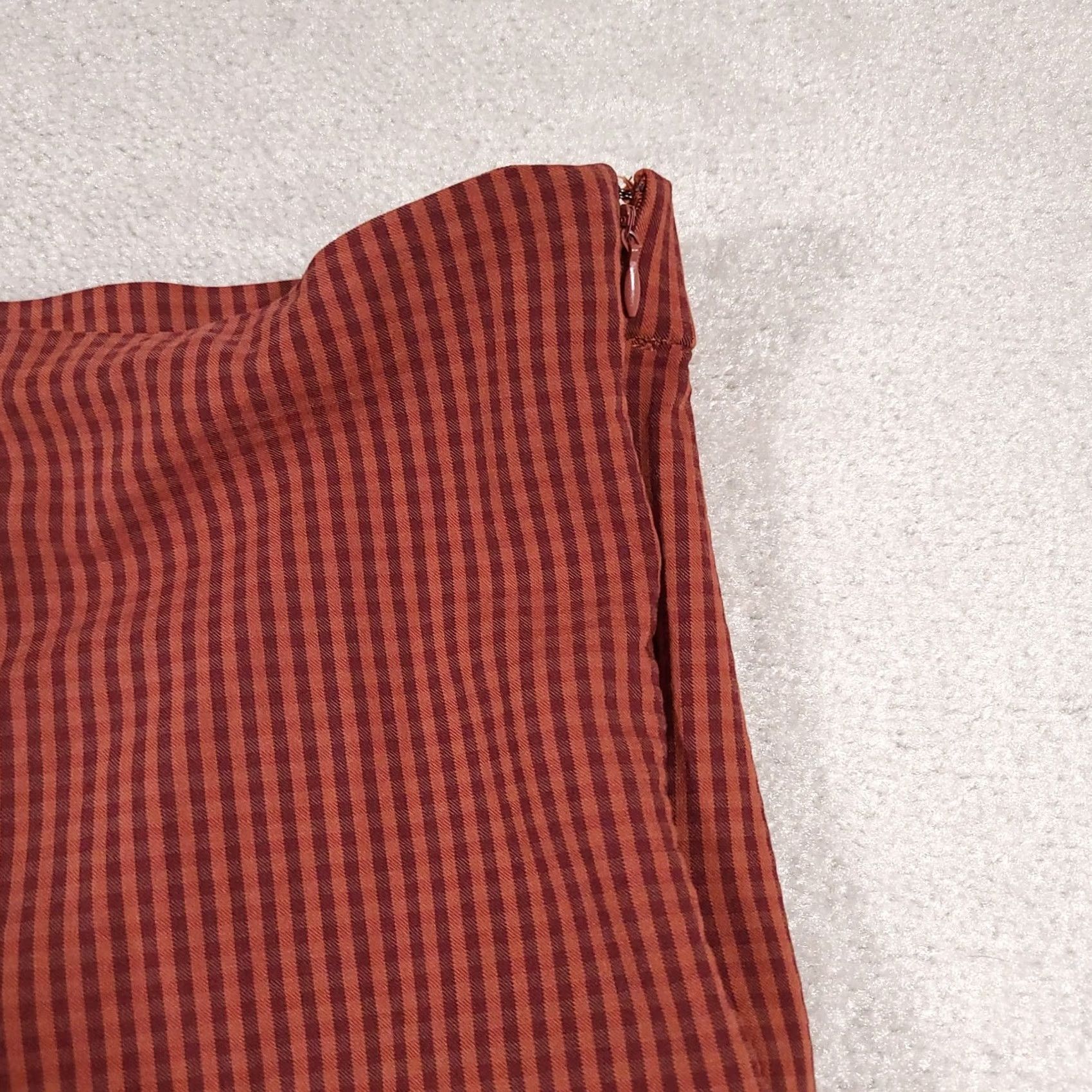 Worthington Worthington Pant Slacks Trouser Capri Women's 10 Orange Checked Slim Leg Cropped Size 32" / US 10 / IT 46 - 4 Thumbnail