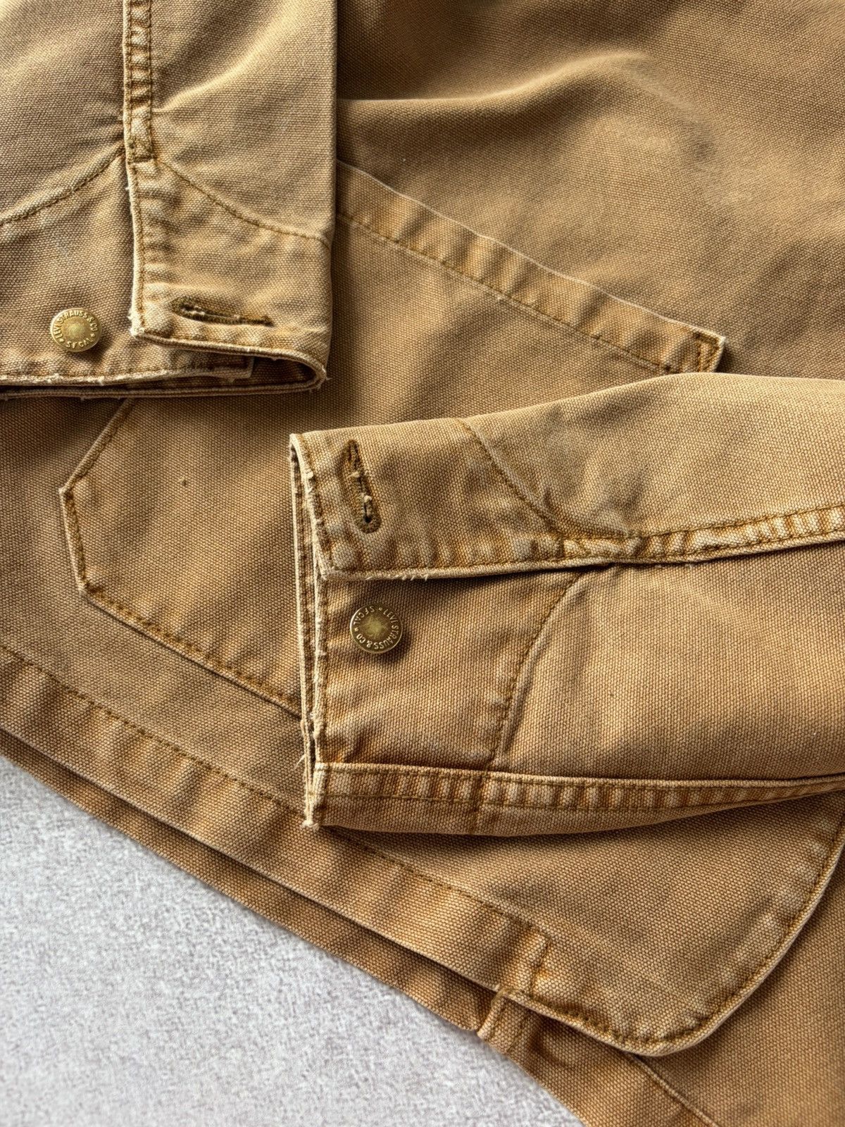 Levi's Levi's Engineers Chore Work Distressed Feded Canvas Jacket Size US L / EU 52-54 / 3 - 15 Thumbnail