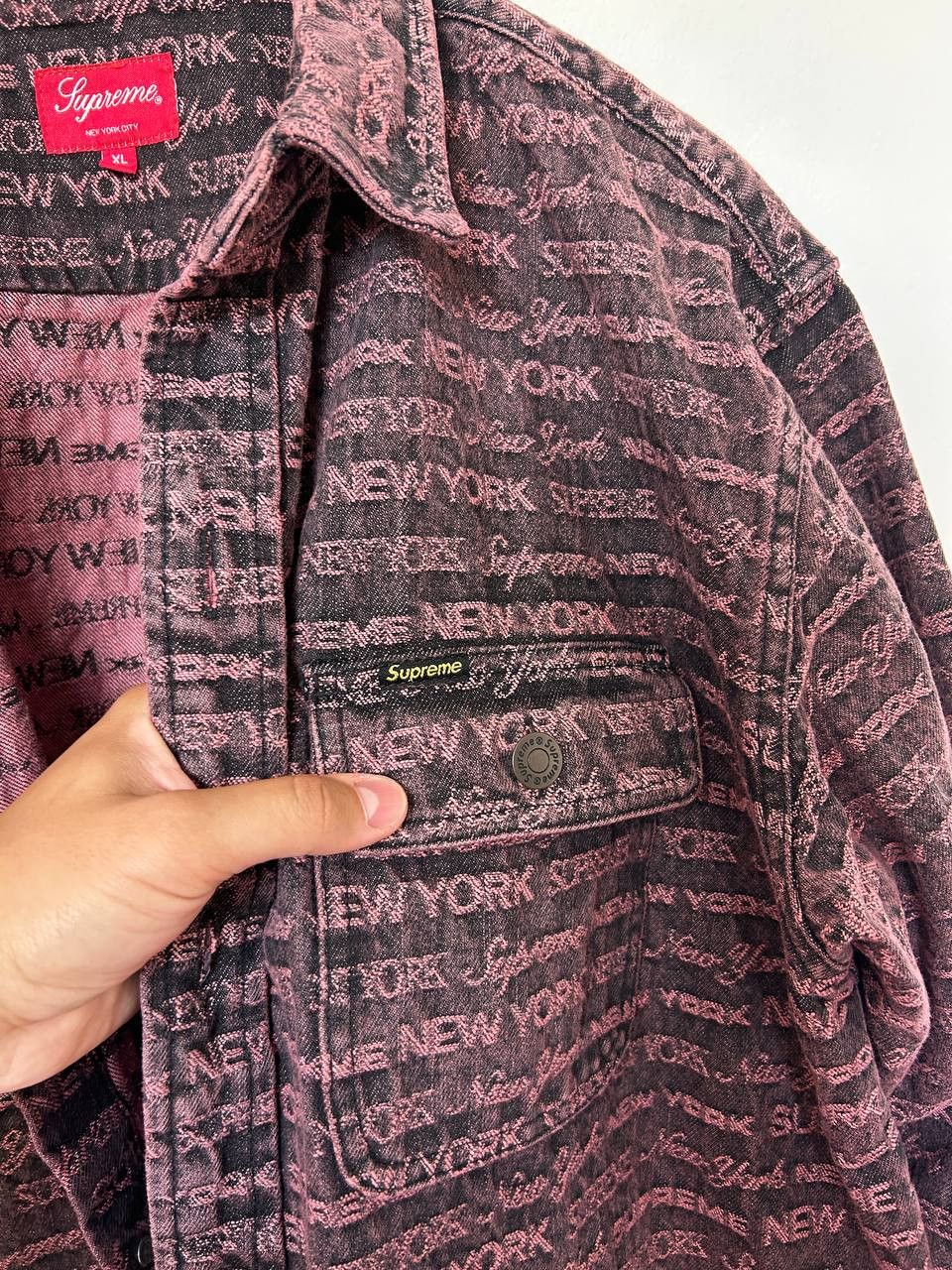 Supreme Supreme Multi Type Jacquard Denim Shirt Overshirt Jacket Size US XL / EU 56 / 4 - 5 Thumbnail