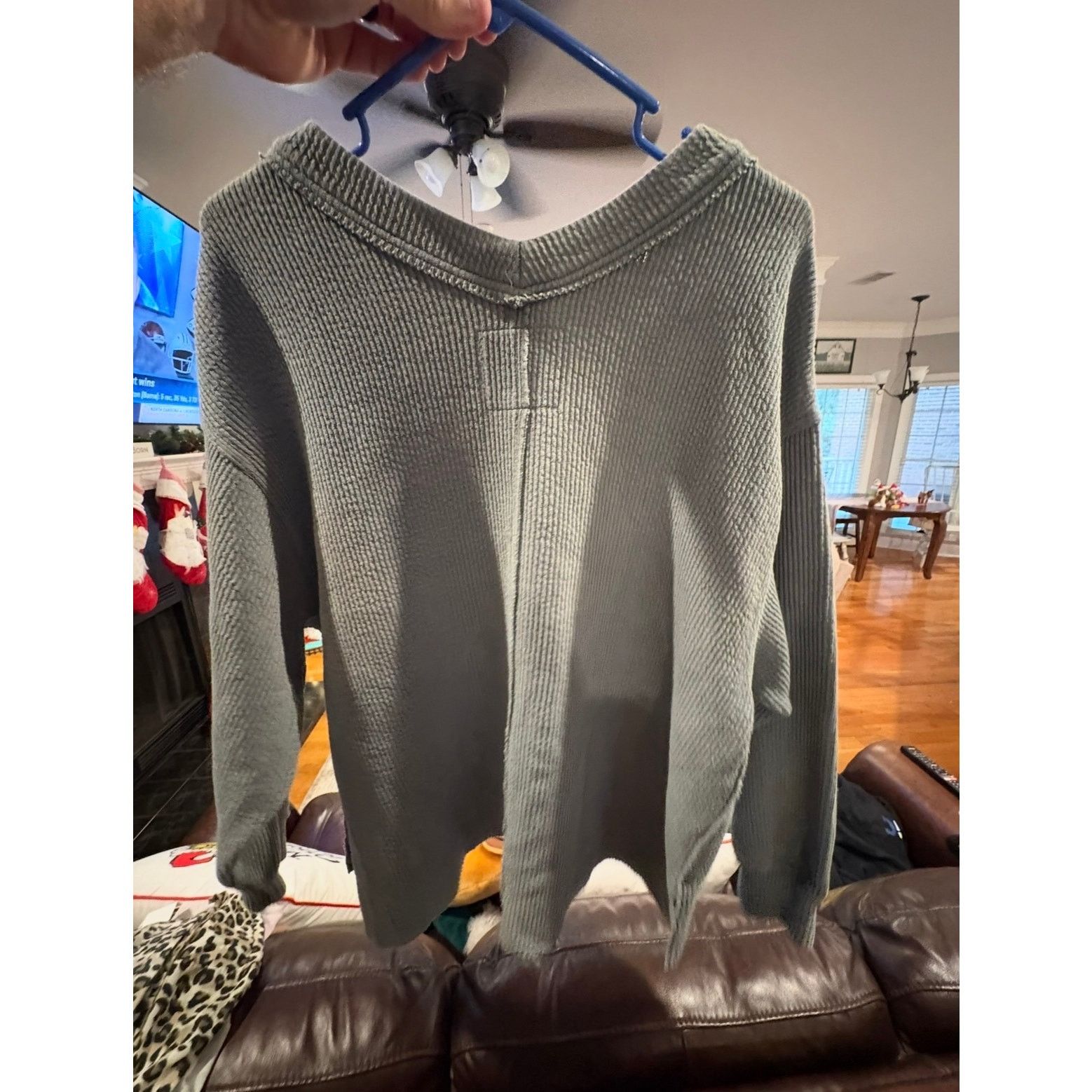 American Eagle Outfitters Aerie Olive Green Waffle Knit Sweater Women’s XS Extra Small Size XS / US 0-2 / IT 36-38 - 4 Thumbnail